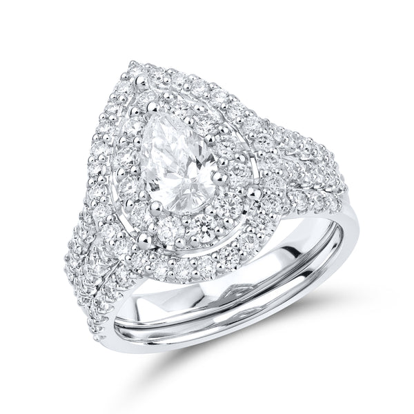 14KT WHITE GOLD 2.02 CTW LAB DIAMOND BRIDAL SET