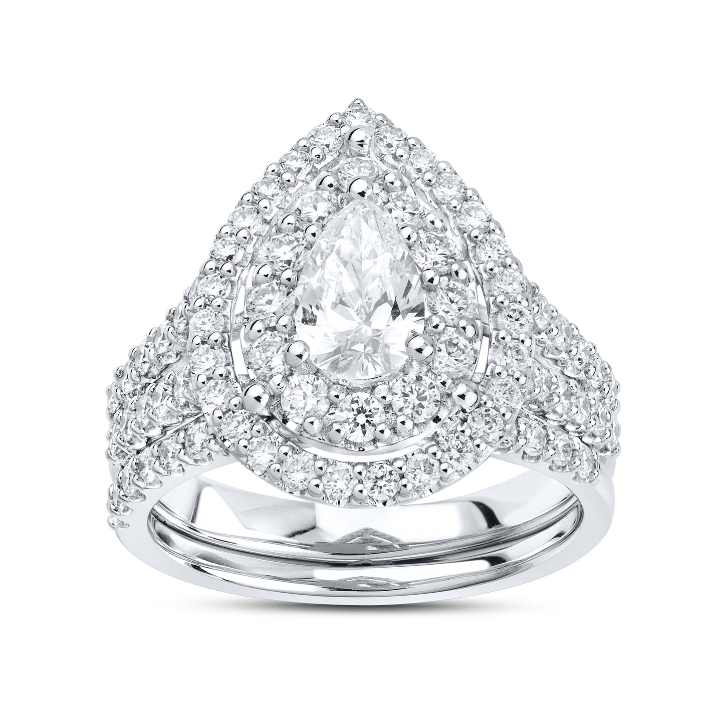 14KT WHITE GOLD 2.02 CTW LAB DIAMOND BRIDAL SET