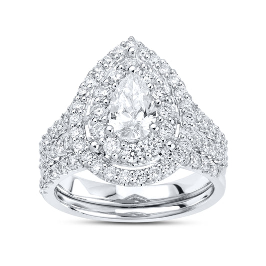 14KT WHITE GOLD 2.02 CTW LAB DIAMOND BRIDAL SET