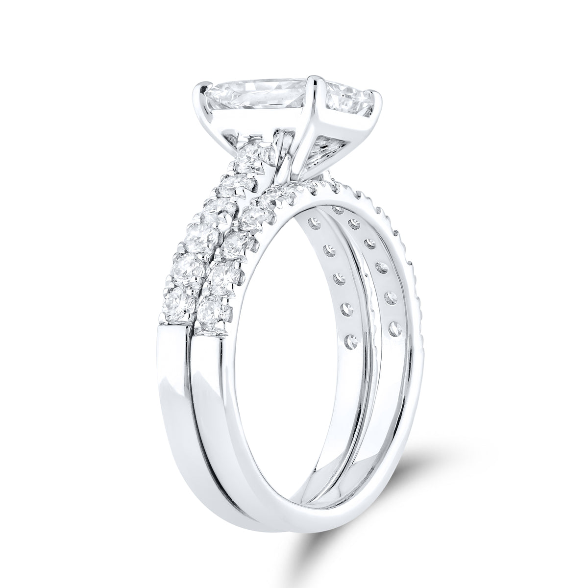 14KT WHITE GOLD 3.00 CTW LAB DIAMOND BRIDAL SET