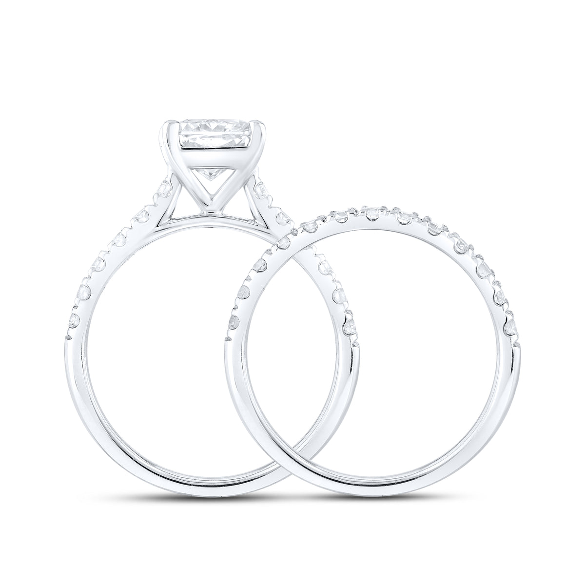14KT WHITE GOLD 3.00 CTW LAB DIAMOND BRIDAL SET