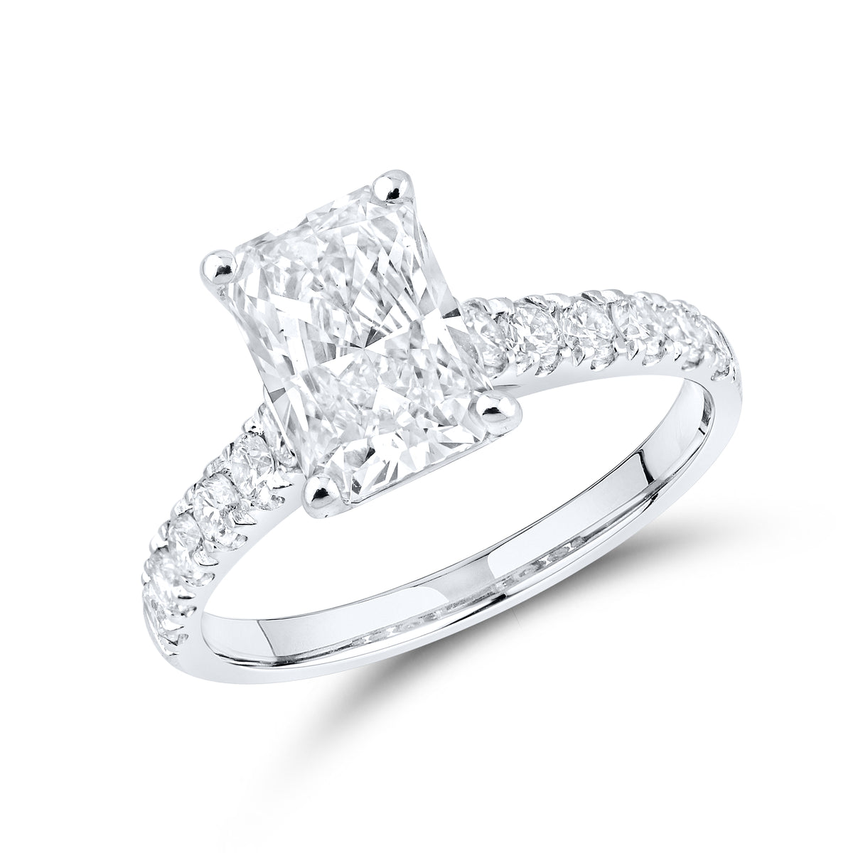 14KT WHITE GOLD 3.00 CTW LAB DIAMOND BRIDAL SET