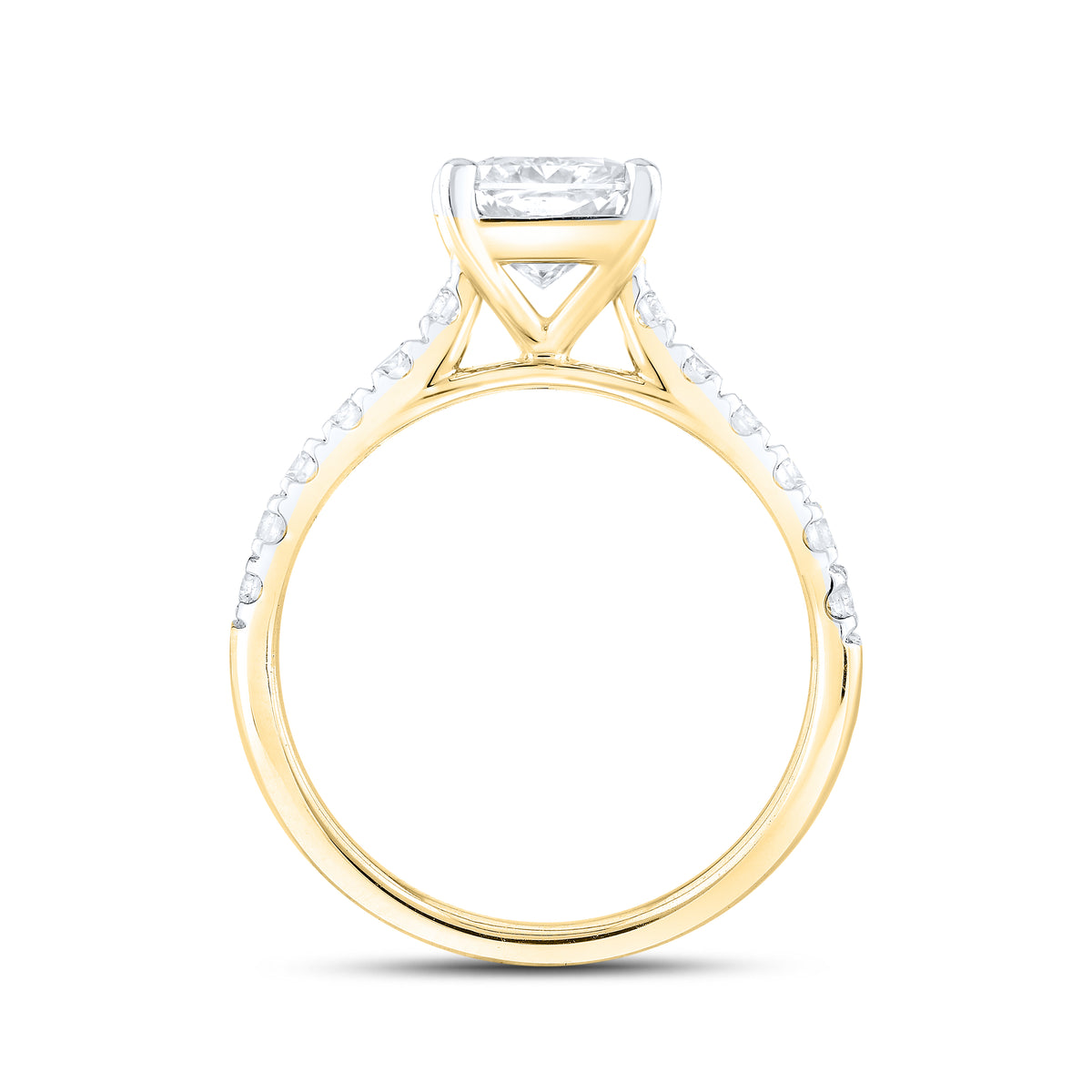 14KT YELLOW GOLD 3.00 CTW LAB DIAMOND BRIDAL SET