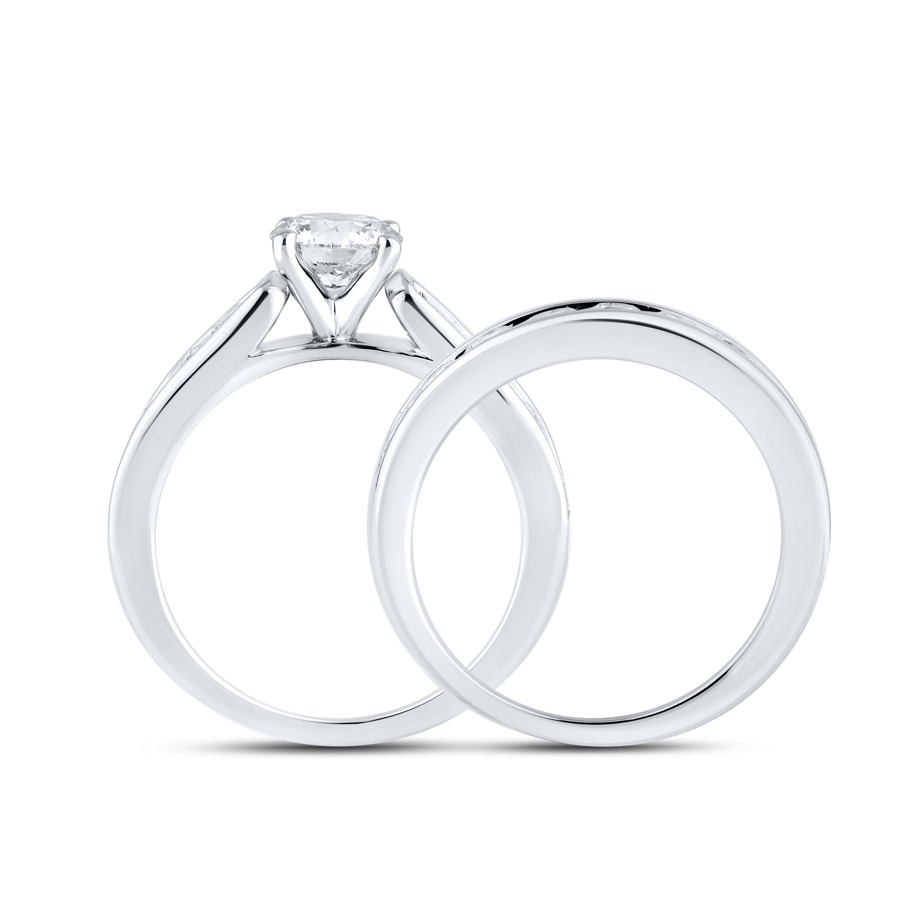 10k white gold 3.05 CTW Lab Diamond Bridal ring set