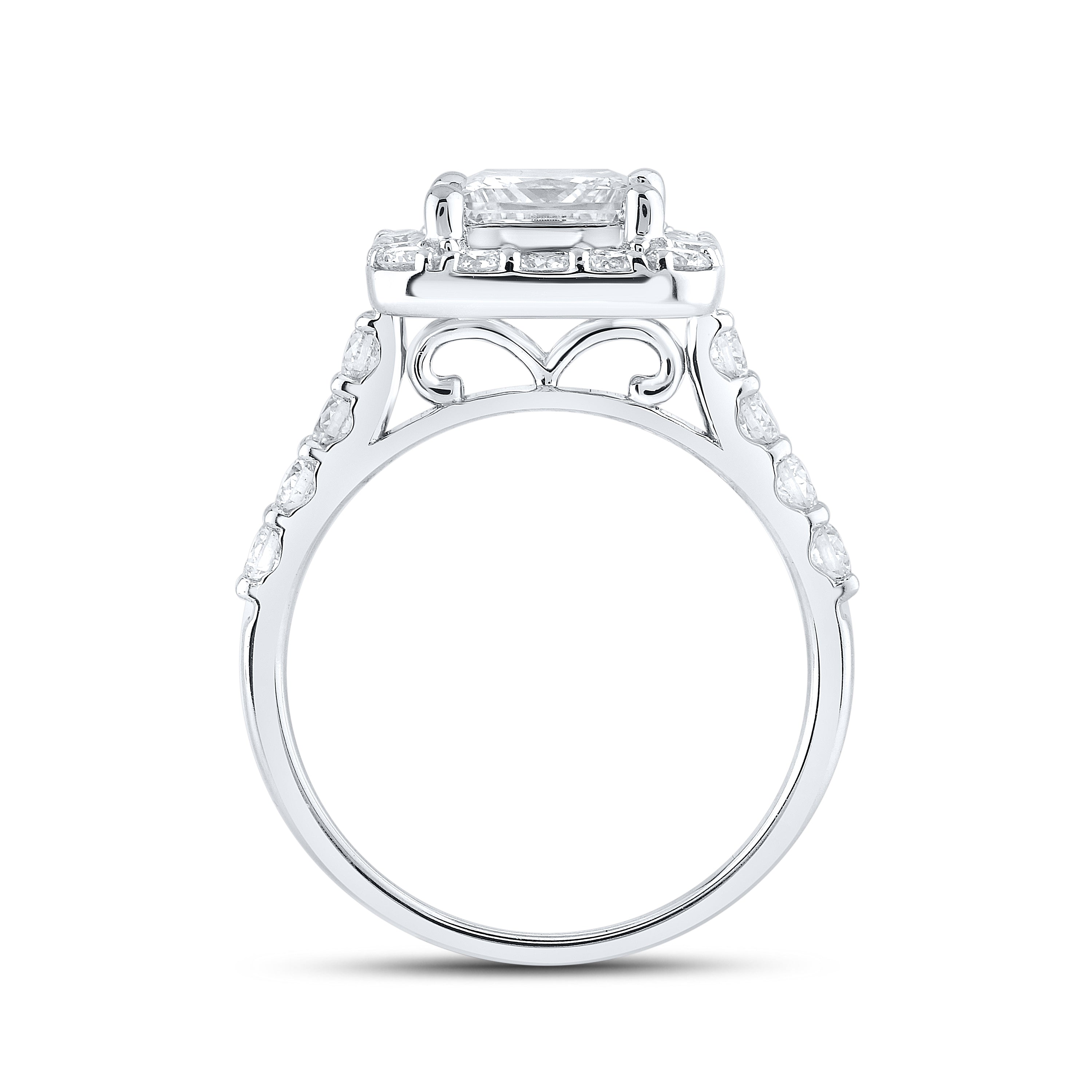 14KT WHITE GOLD 3 CTW LAB DIAMOND BRIDAL SET
