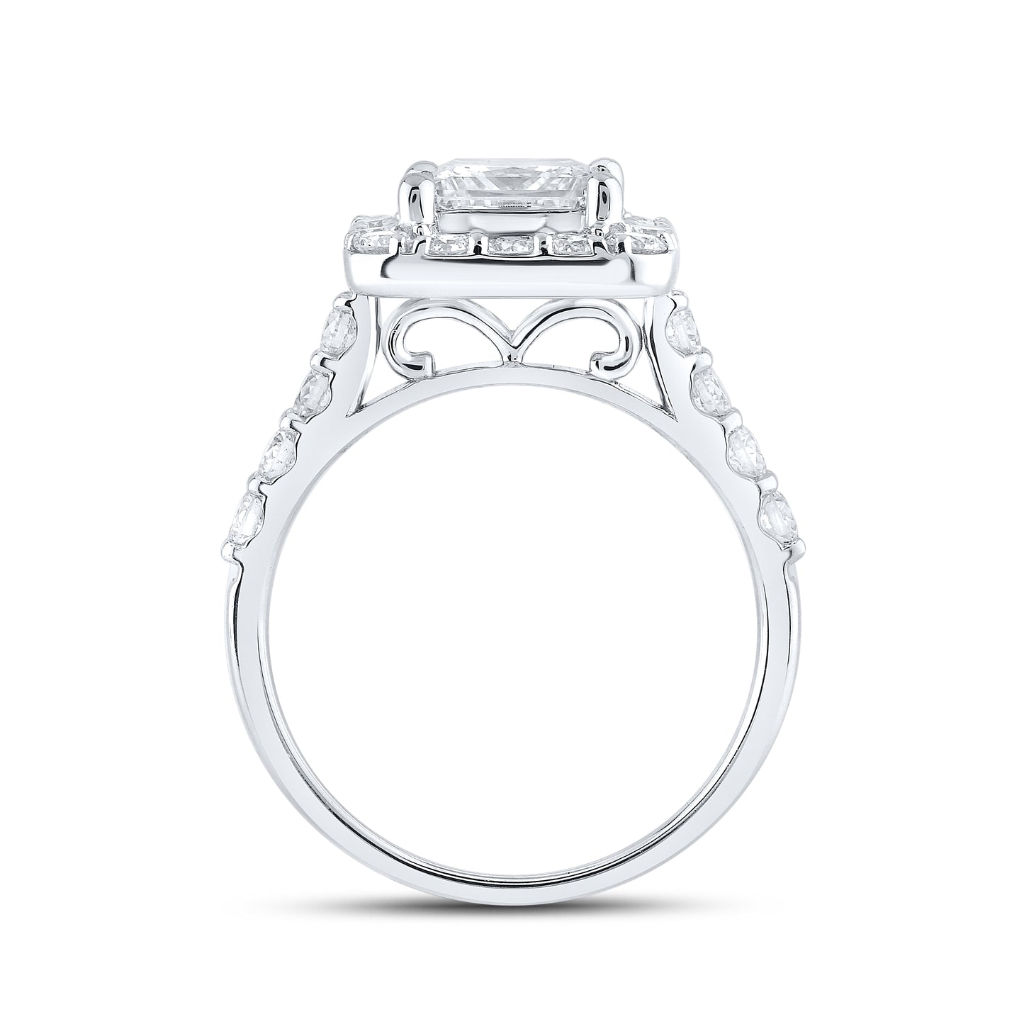 14KT WHITE GOLD 3 CTW LAB DIAMOND BRIDAL SET