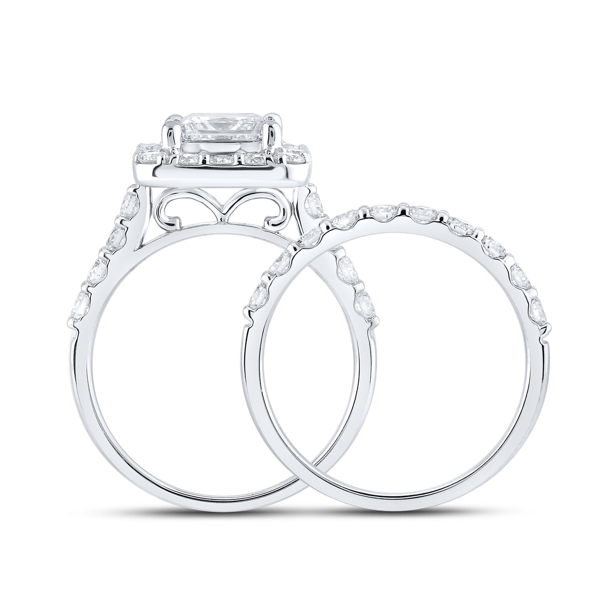 14KT WHITE GOLD 3 CTW LAB DIAMOND BRIDAL SET