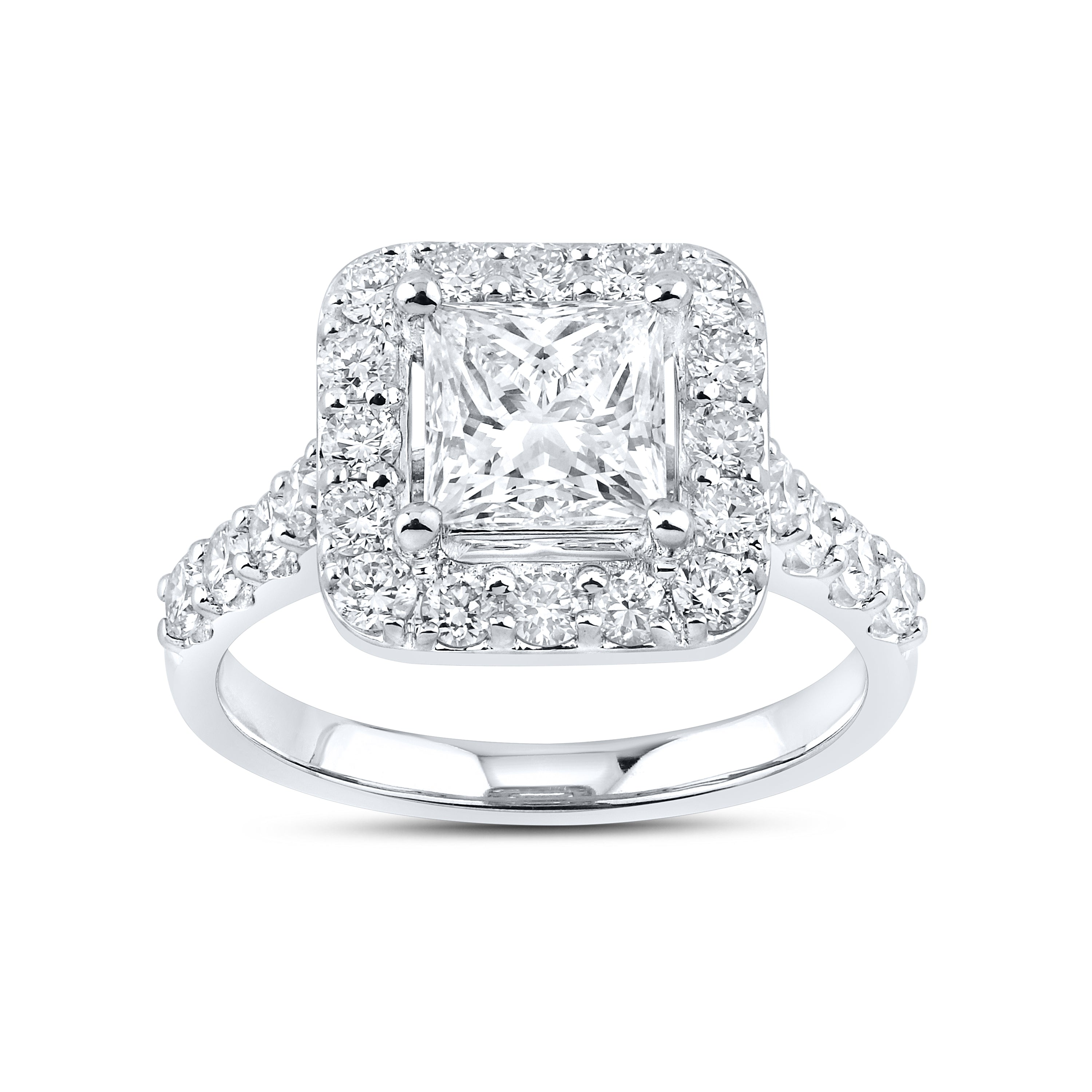 14KT WHITE GOLD 3 CTW LAB DIAMOND BRIDAL SET