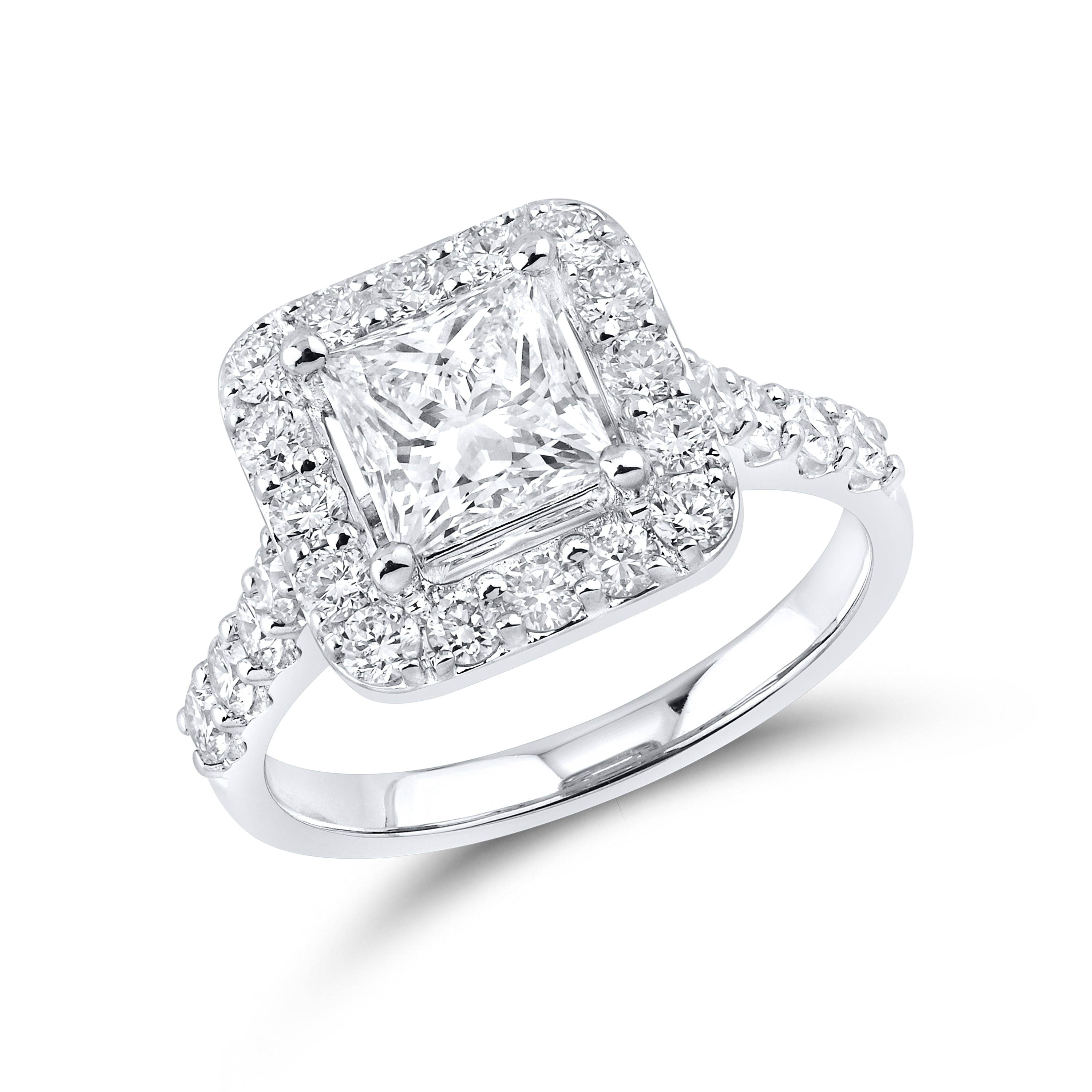 14KT WHITE GOLD 3 CTW LAB DIAMOND BRIDAL SET