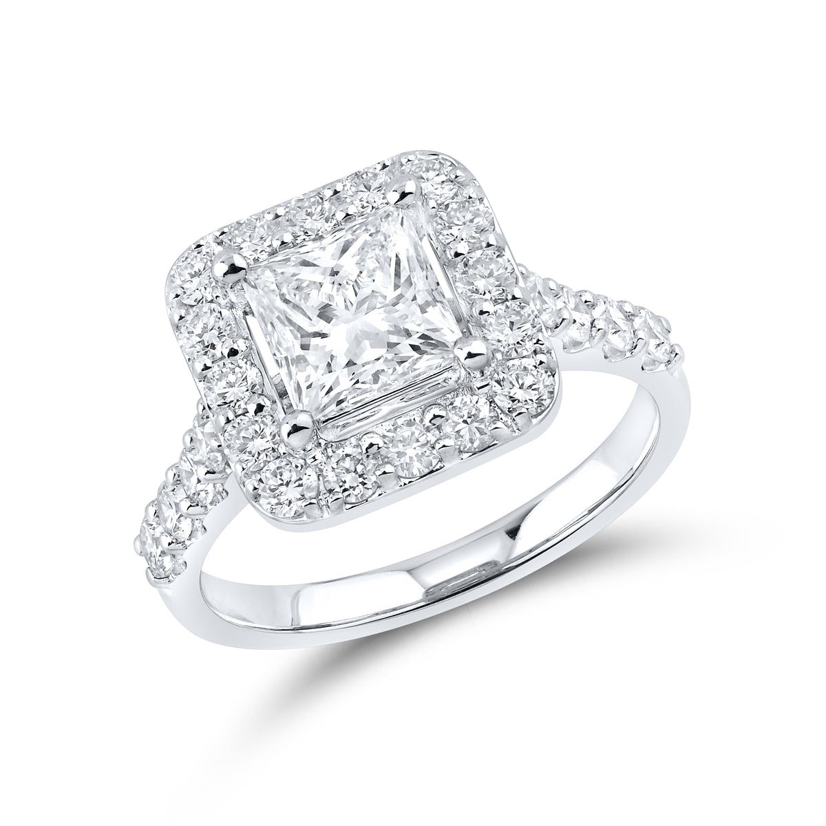 14KT WHITE GOLD 3 CTW LAB DIAMOND BRIDAL SET