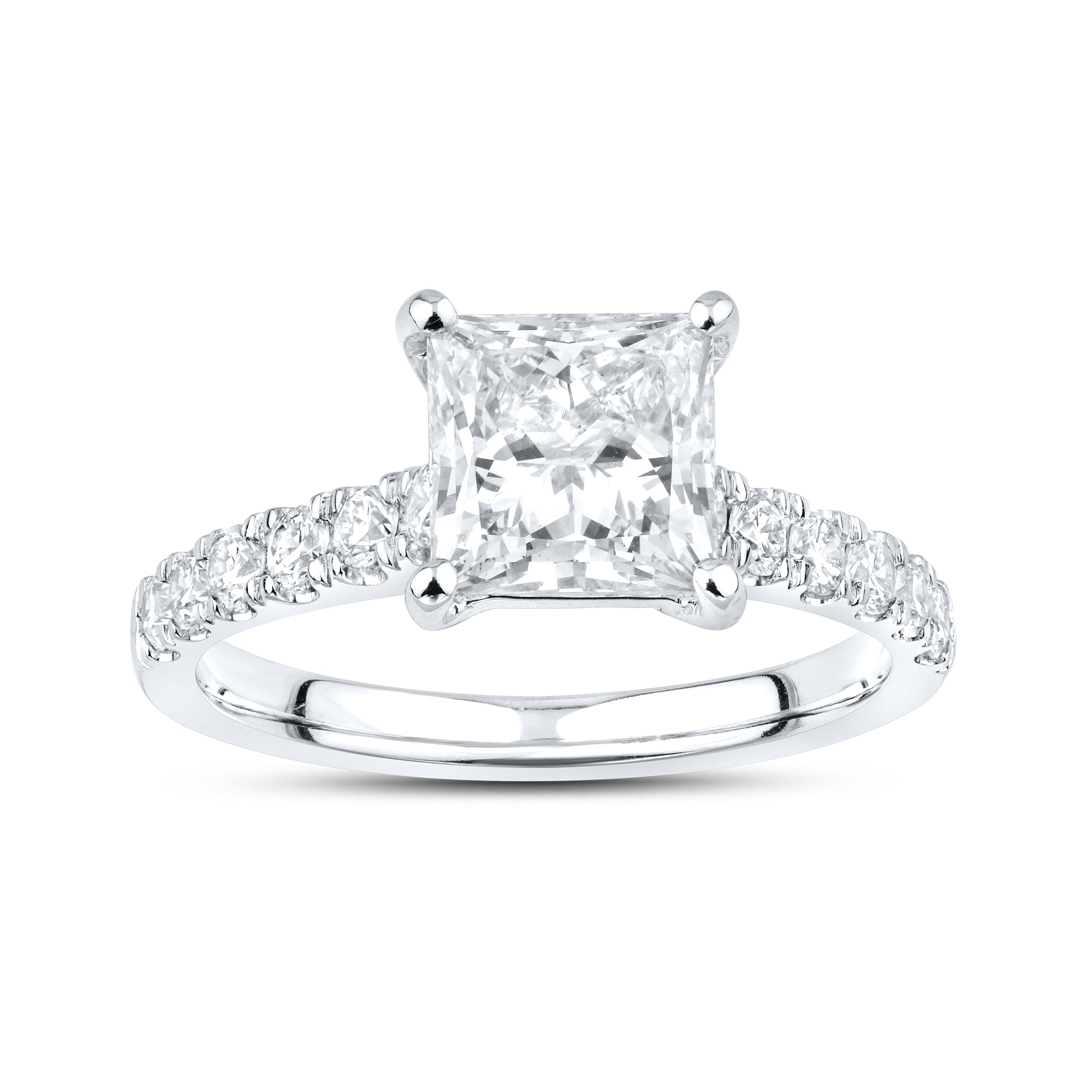 14KT WHITE GOLD 3 CTW LAB DIAMOND BRIDAL SET