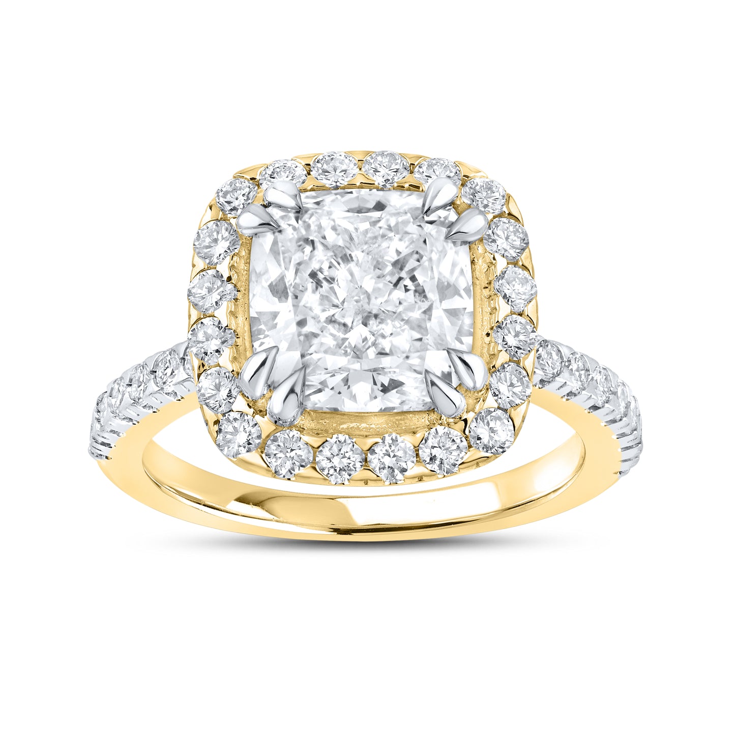 14KT YELLOW GOLD 5 CTW LAB DIAMOND BRIDAL SET
