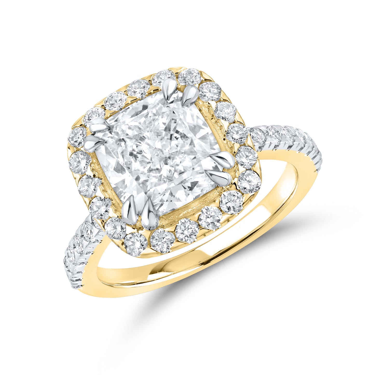 14KT YELLOW GOLD 5 CTW LAB DIAMOND BRIDAL SET