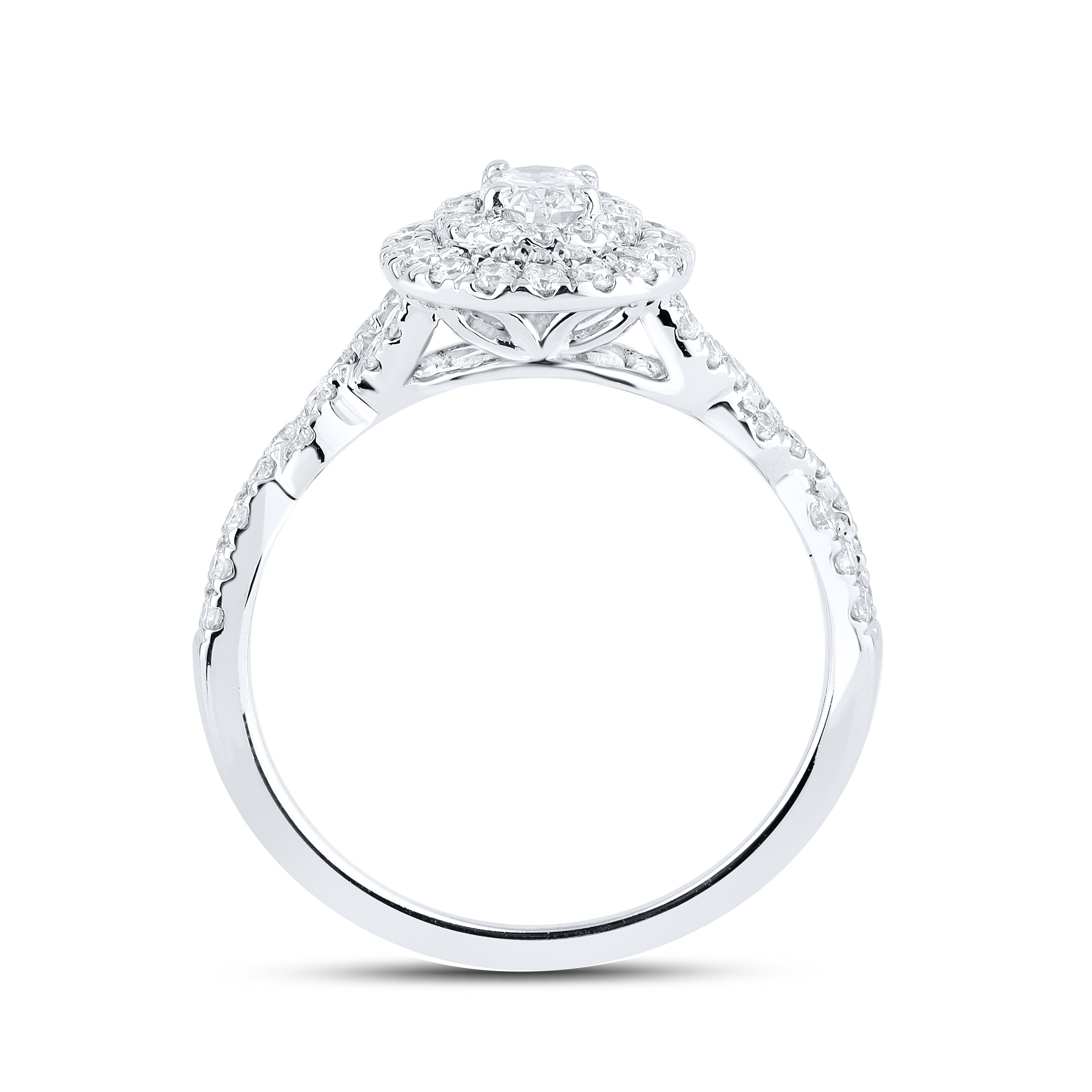 10kt White Gold 1.02 CTW Lab Diamond Bridal Ring Set