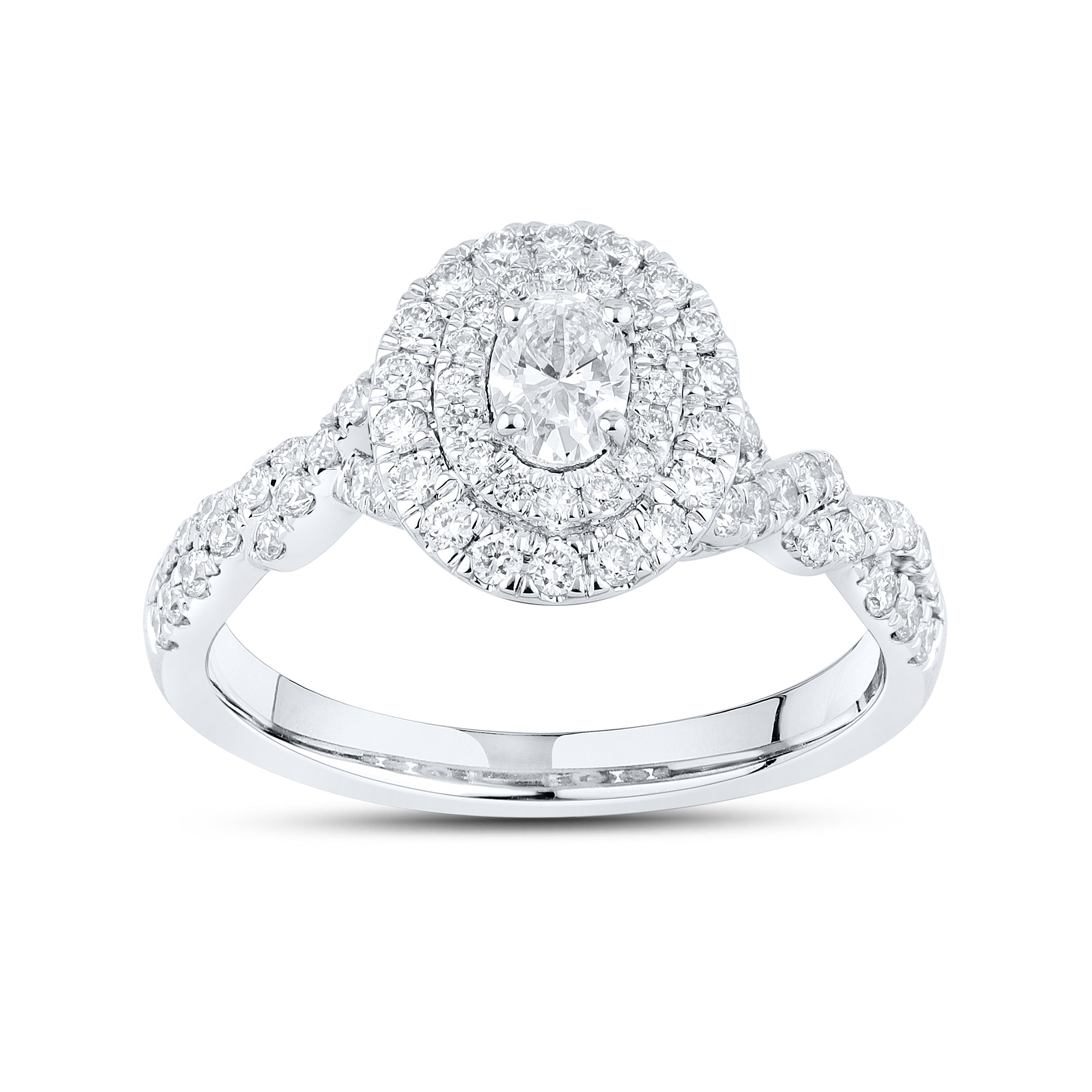 10kt White Gold 1.02 CTW Lab Diamond Bridal Ring Set