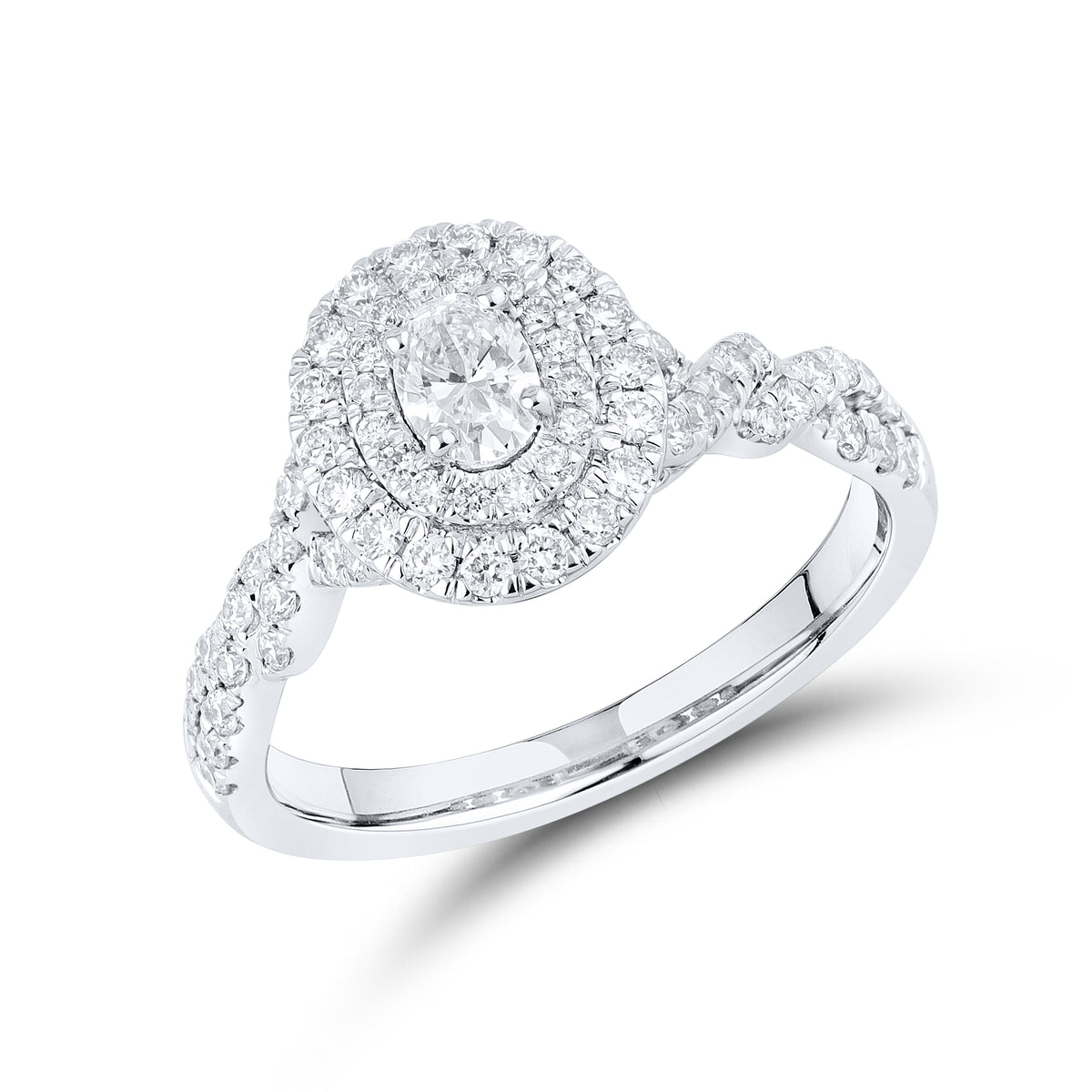 10kt White Gold 1.02 CTW Lab Diamond Bridal Ring Set