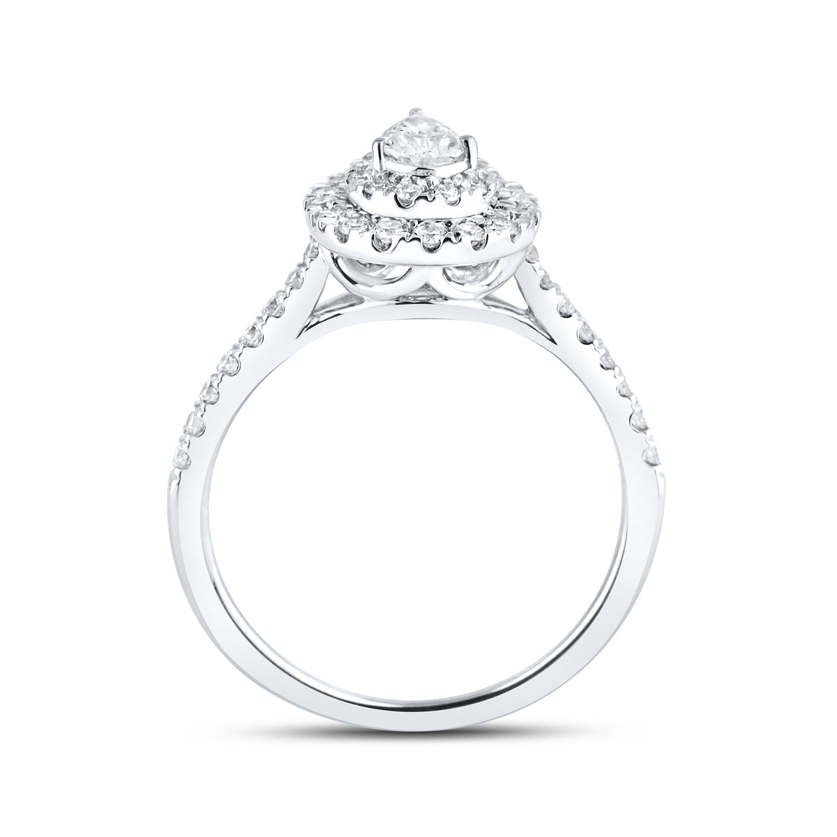 10kt White Gold 0.97 CTW Lab Diamond Bridal Ring Set