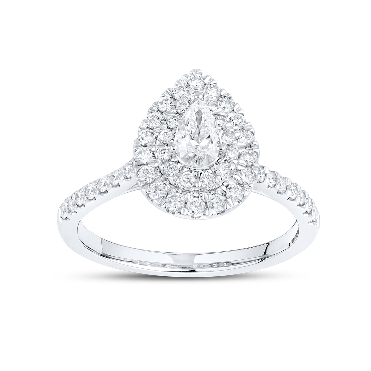 10kt White Gold 0.97 CTW Lab Diamond Bridal Ring Set