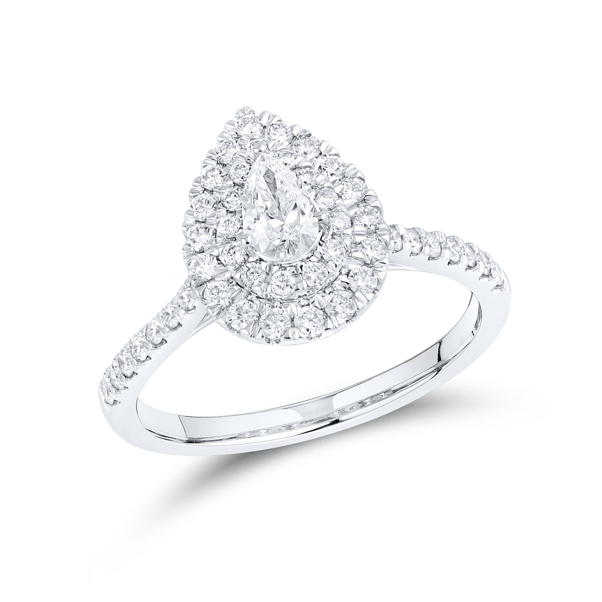 10kt White Gold 0.97 CTW Lab Diamond Bridal Ring Set