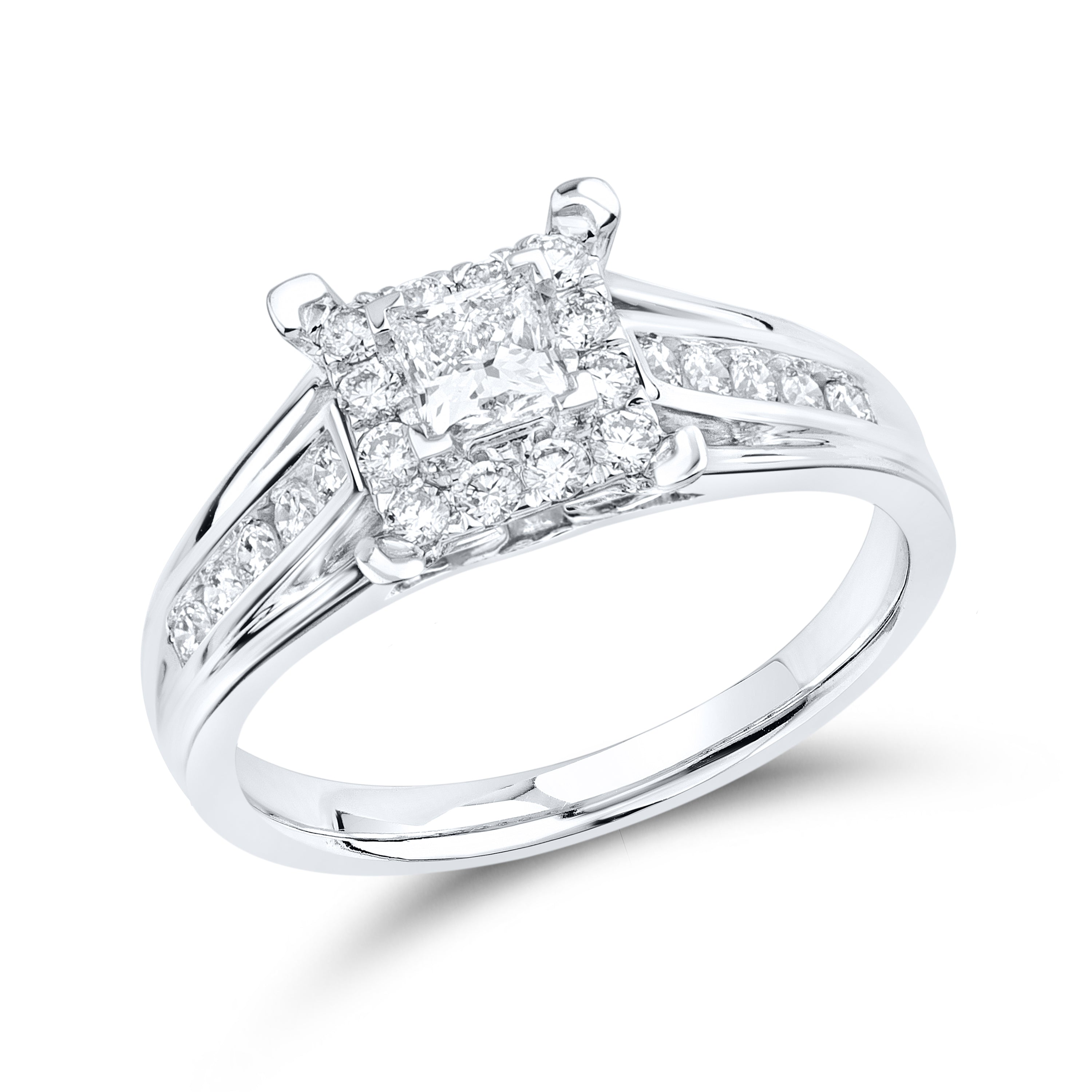 14kt White Gold 0.90 CTW  Lab Diamond Bridal Ring Set