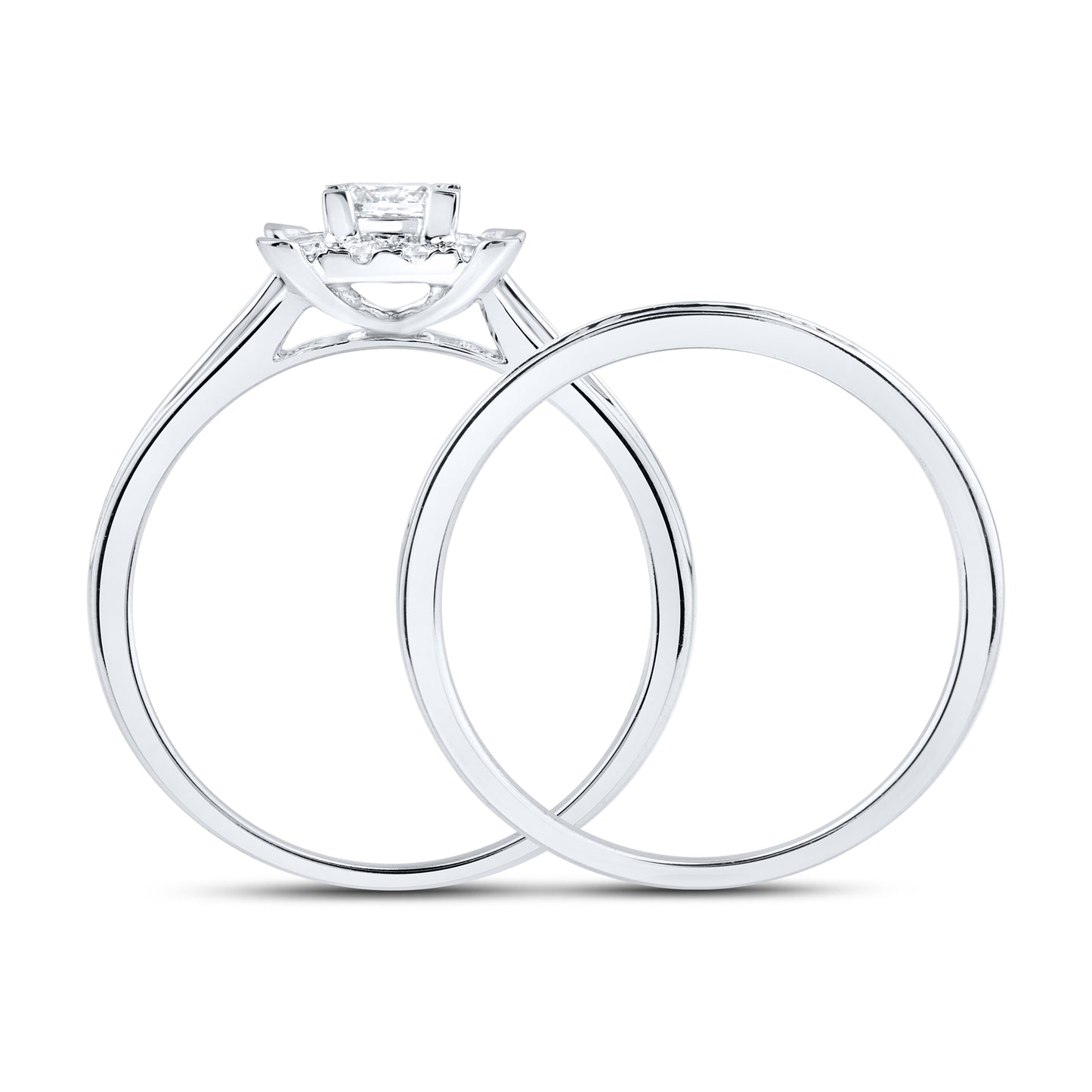 14kt White Gold 0.90 CTW  Lab Diamond Bridal Ring Set