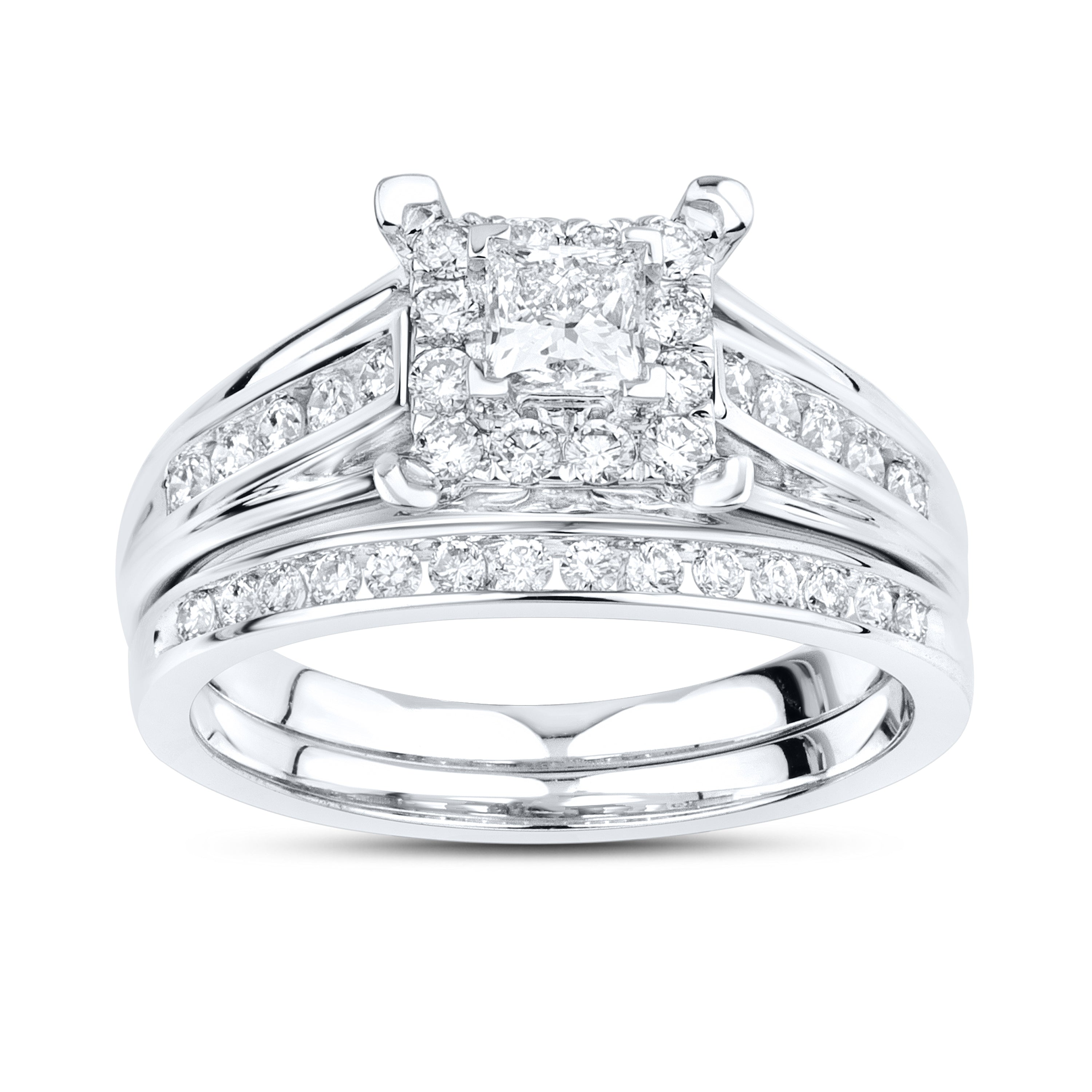14kt White Gold 0.90 CTW  Lab Diamond Bridal Ring Set