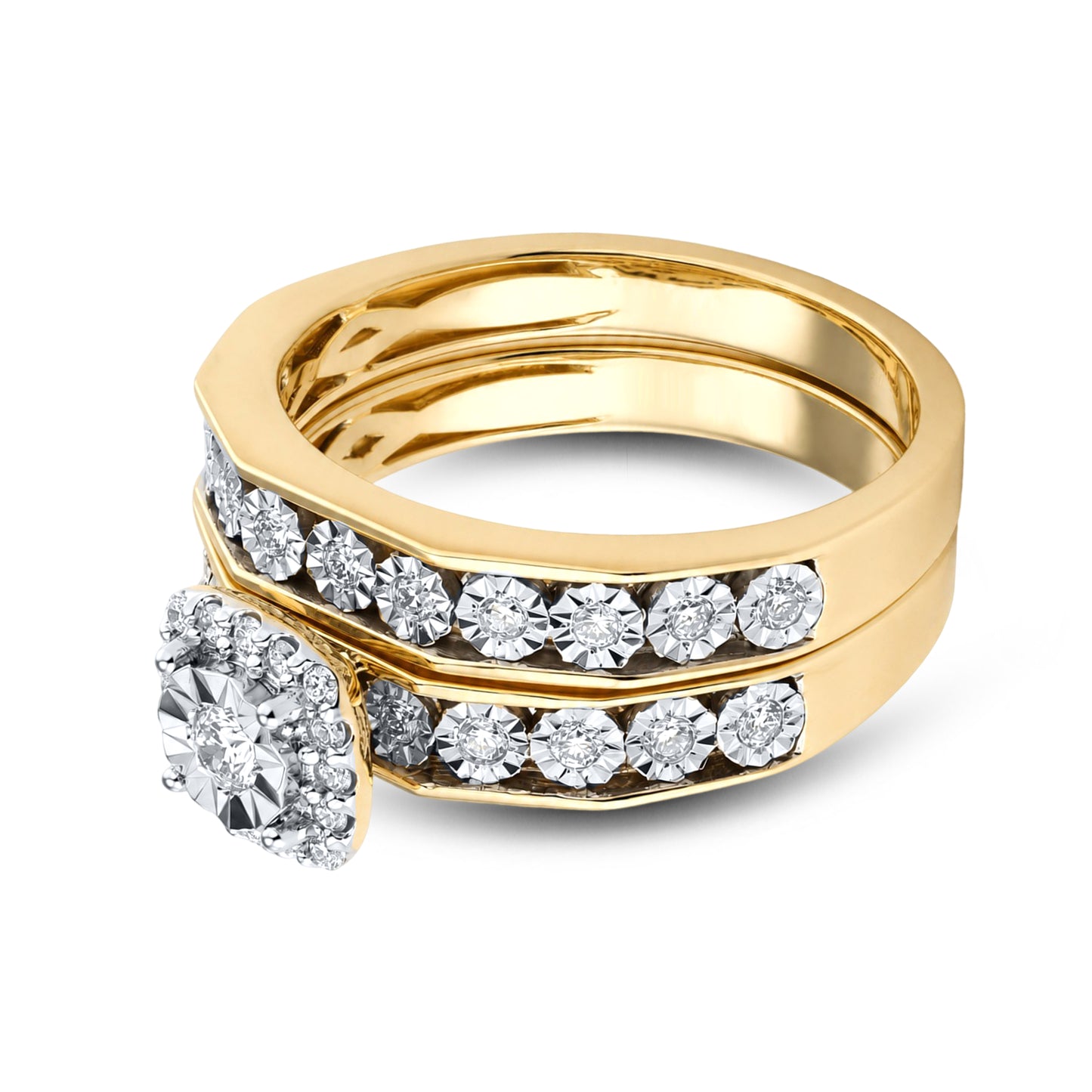 14KT YELLOW GOLD 0.36CTW LAB GROWN DIAMOND SET