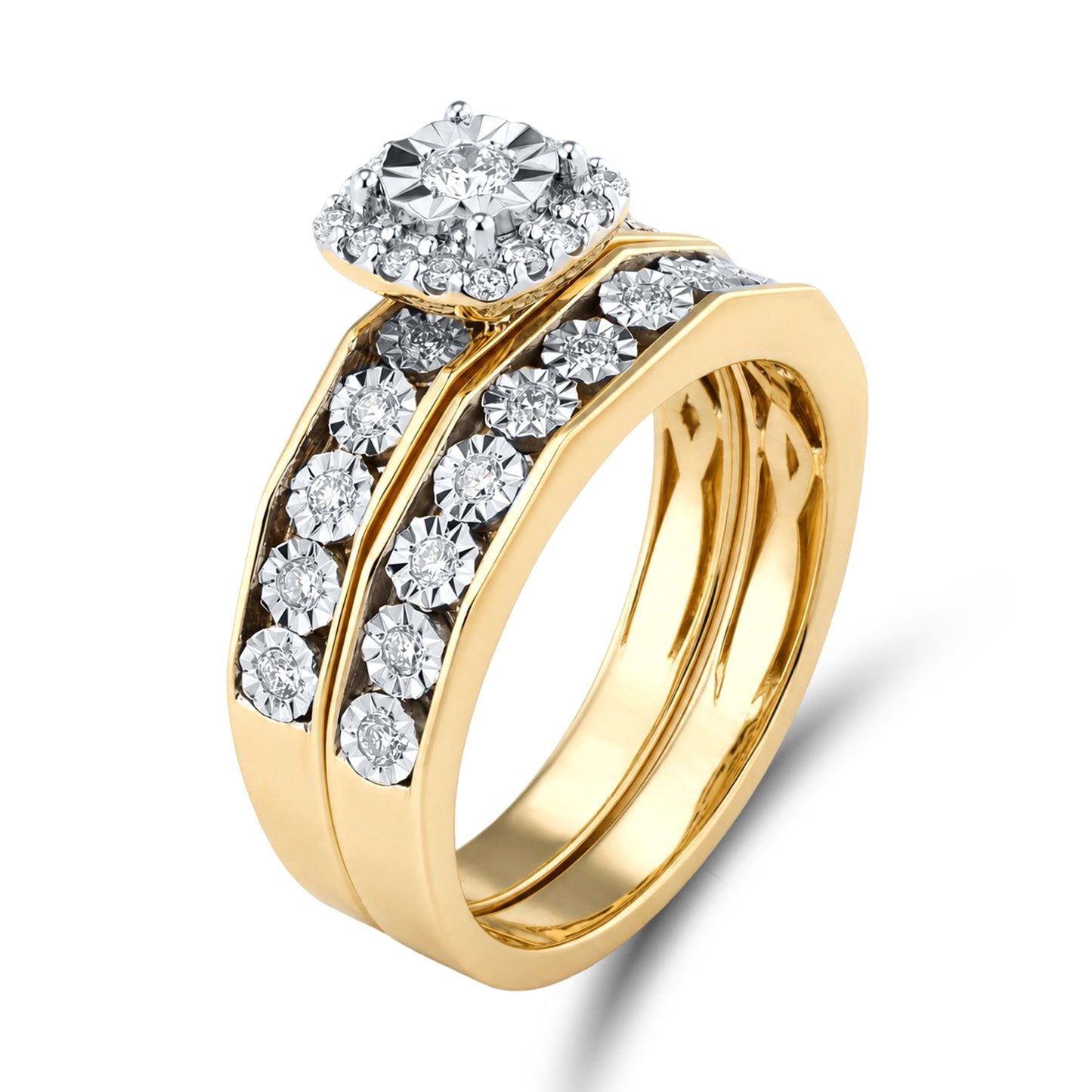 14KT YELLOW GOLD 0.36CTW LAB GROWN DIAMOND SET