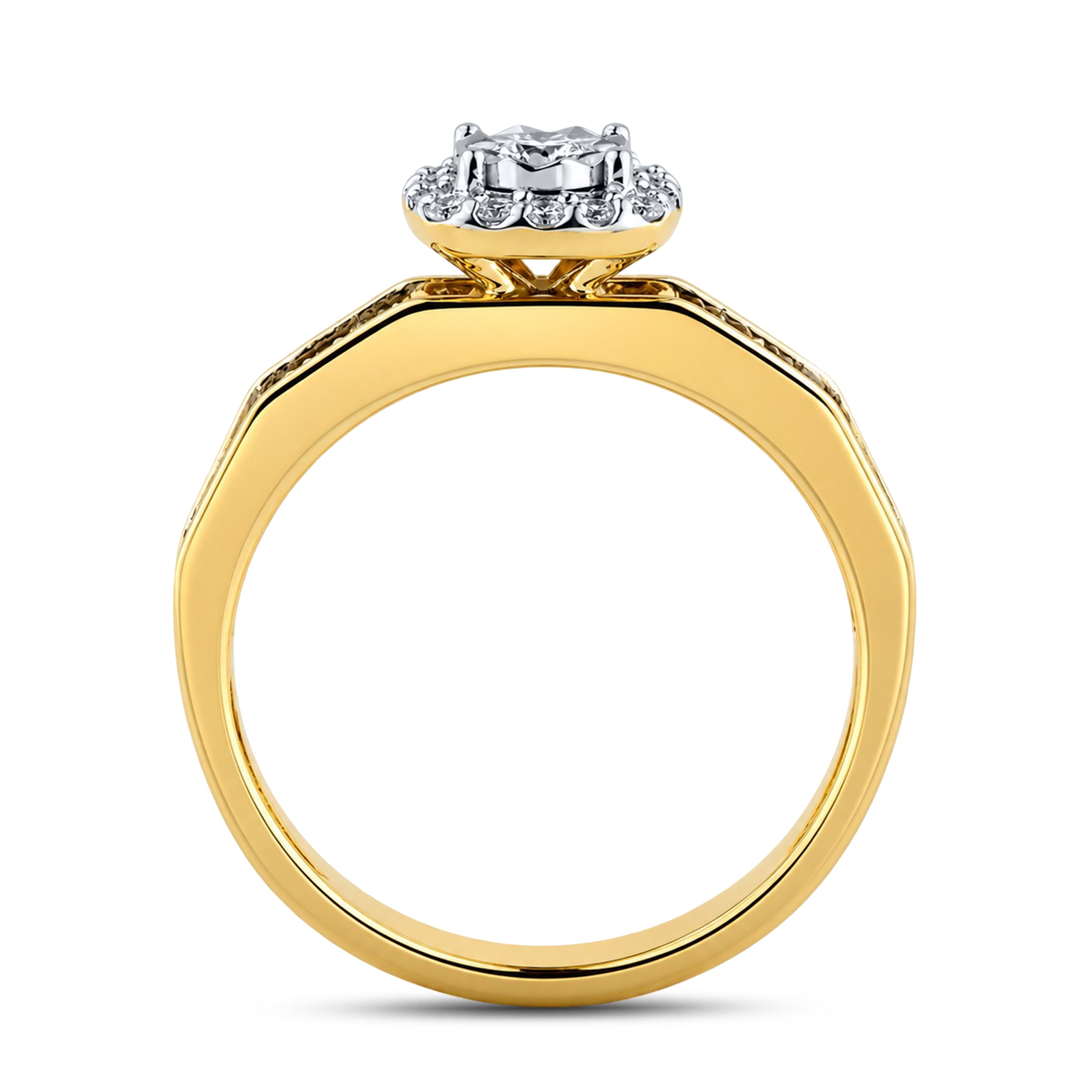 14KT YELLOW GOLD 0.36CTW LAB GROWN DIAMOND SET