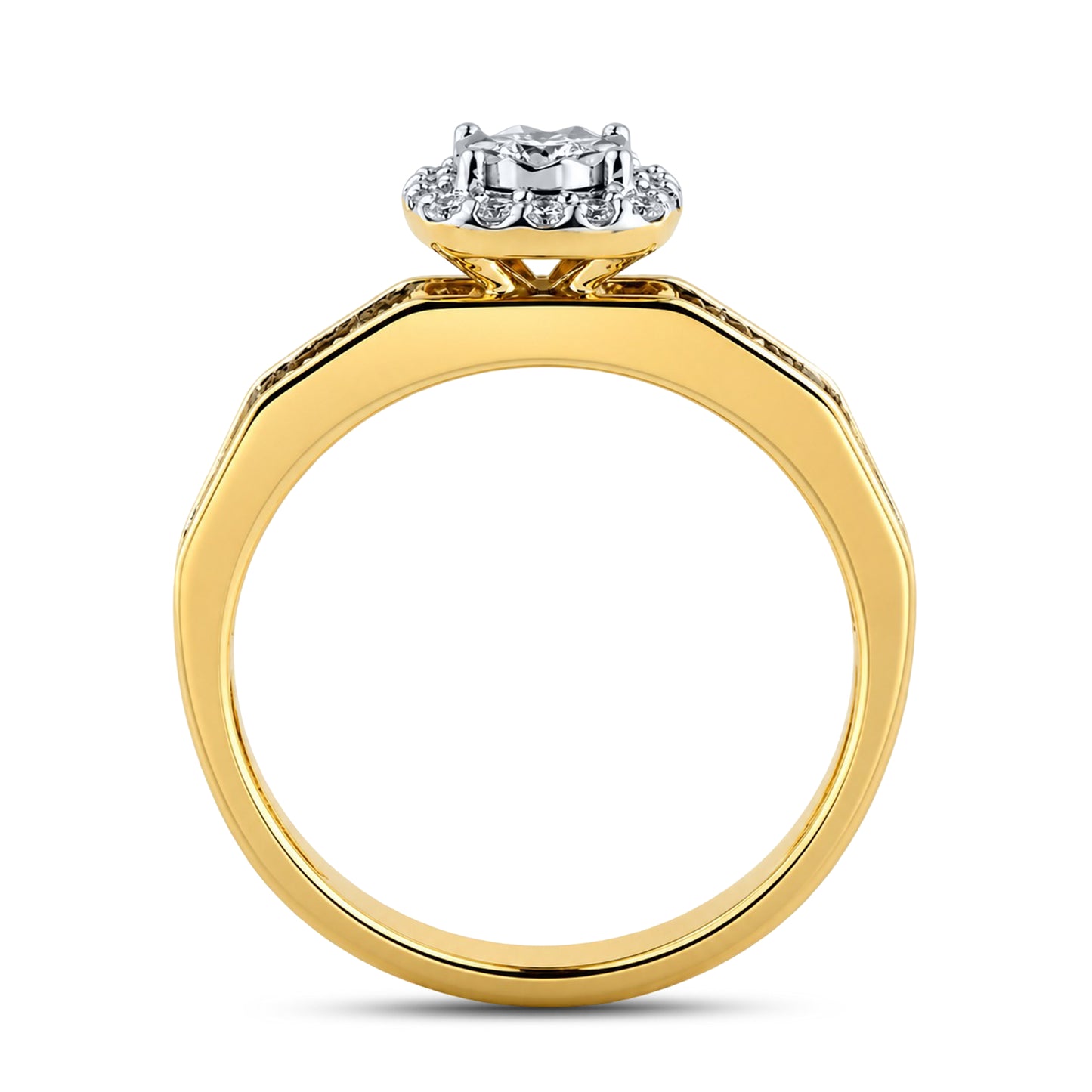 14KT YELLOW GOLD 0.36CTW LAB GROWN DIAMOND SET