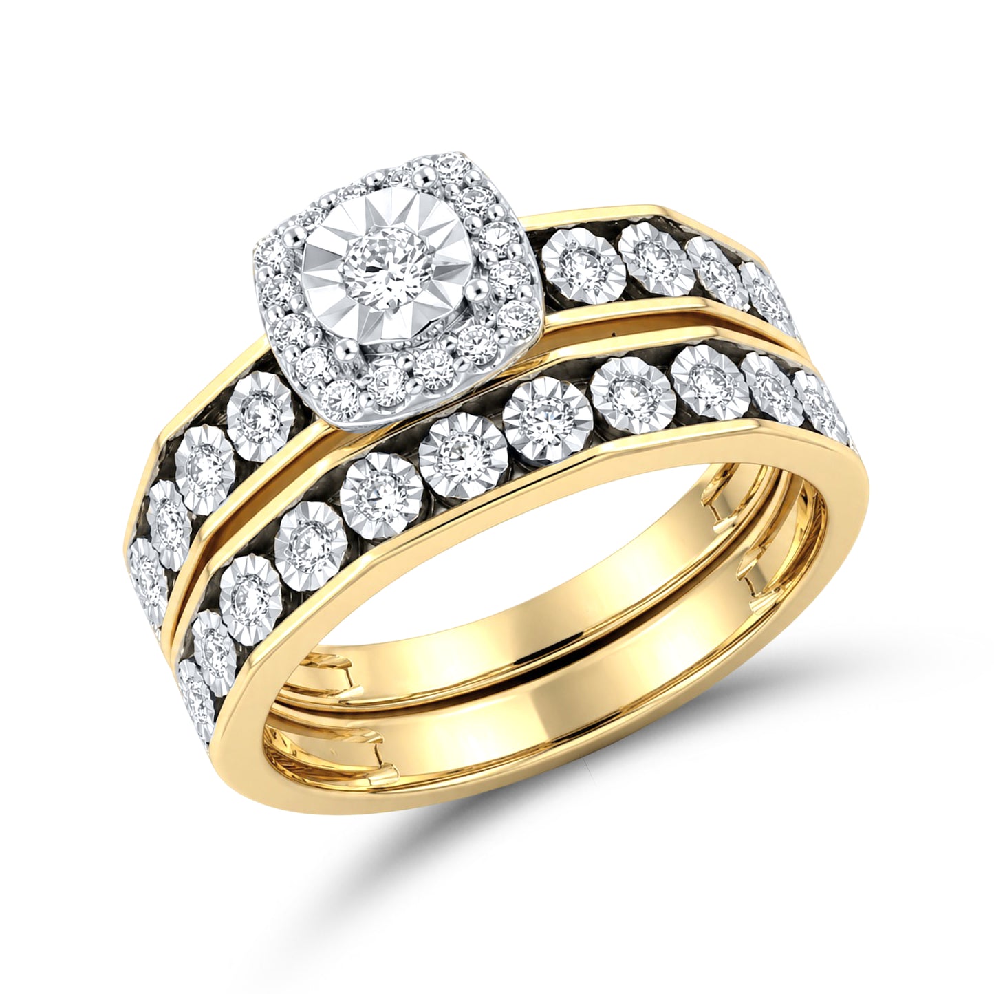 14KT YELLOW GOLD 0.36CTW LAB GROWN DIAMOND SET