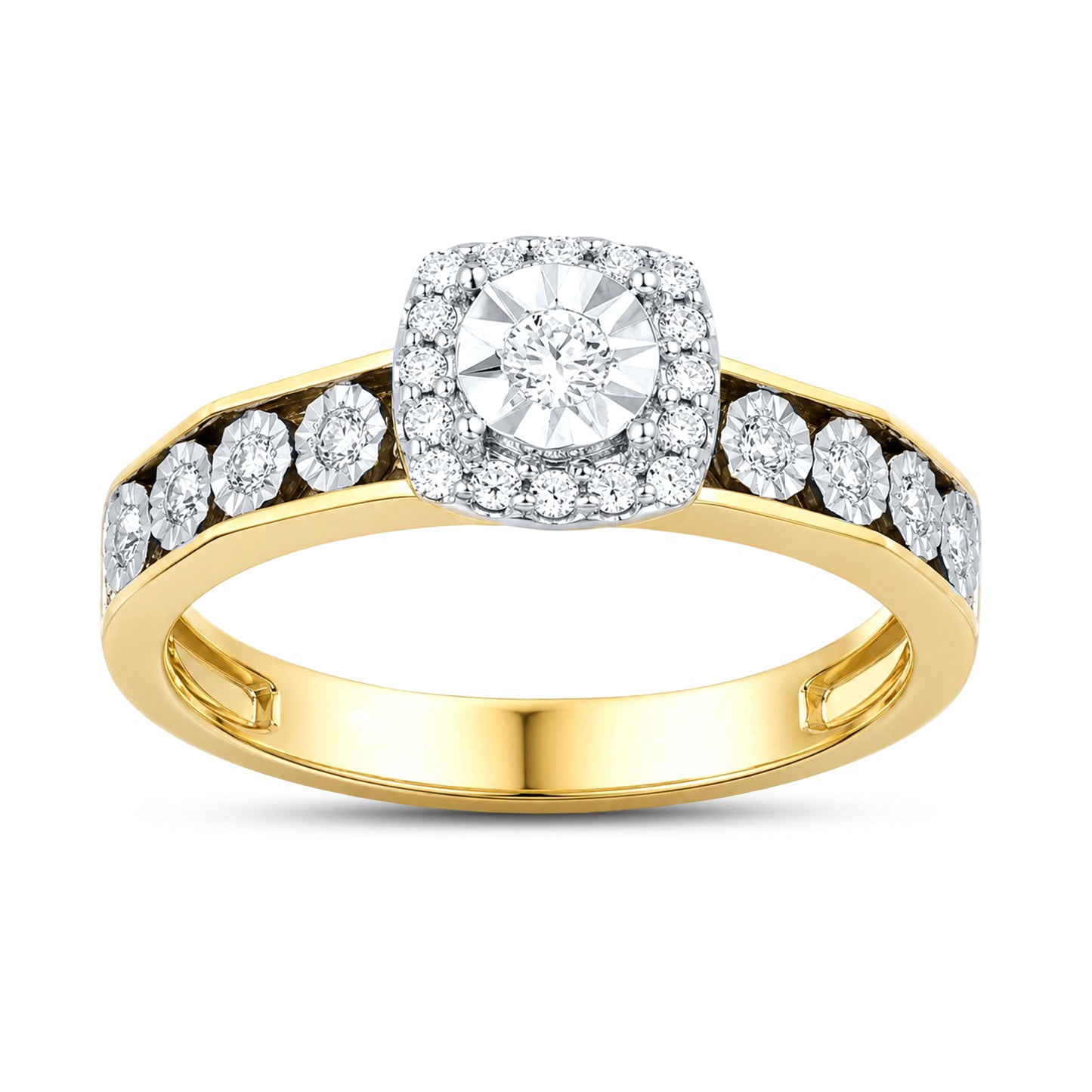 14KT YELLOW GOLD 0.36CTW LAB GROWN DIAMOND SET