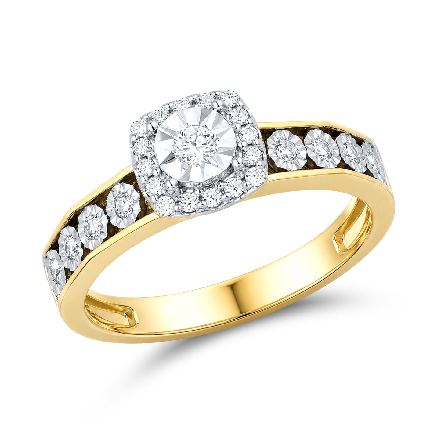 14KT YELLOW GOLD 0.36CTW LAB GROWN DIAMOND SET