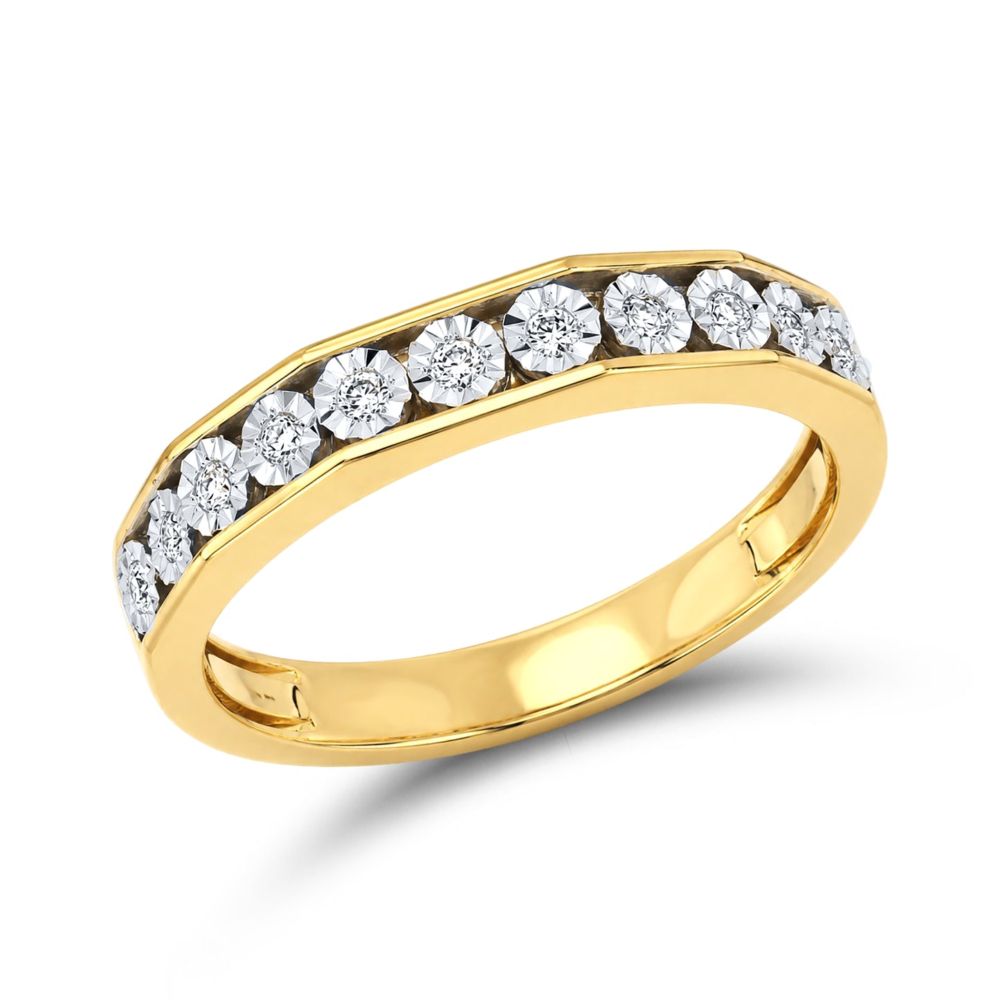 14KT YELLOW GOLD 0.36CTW LAB GROWN DIAMOND SET