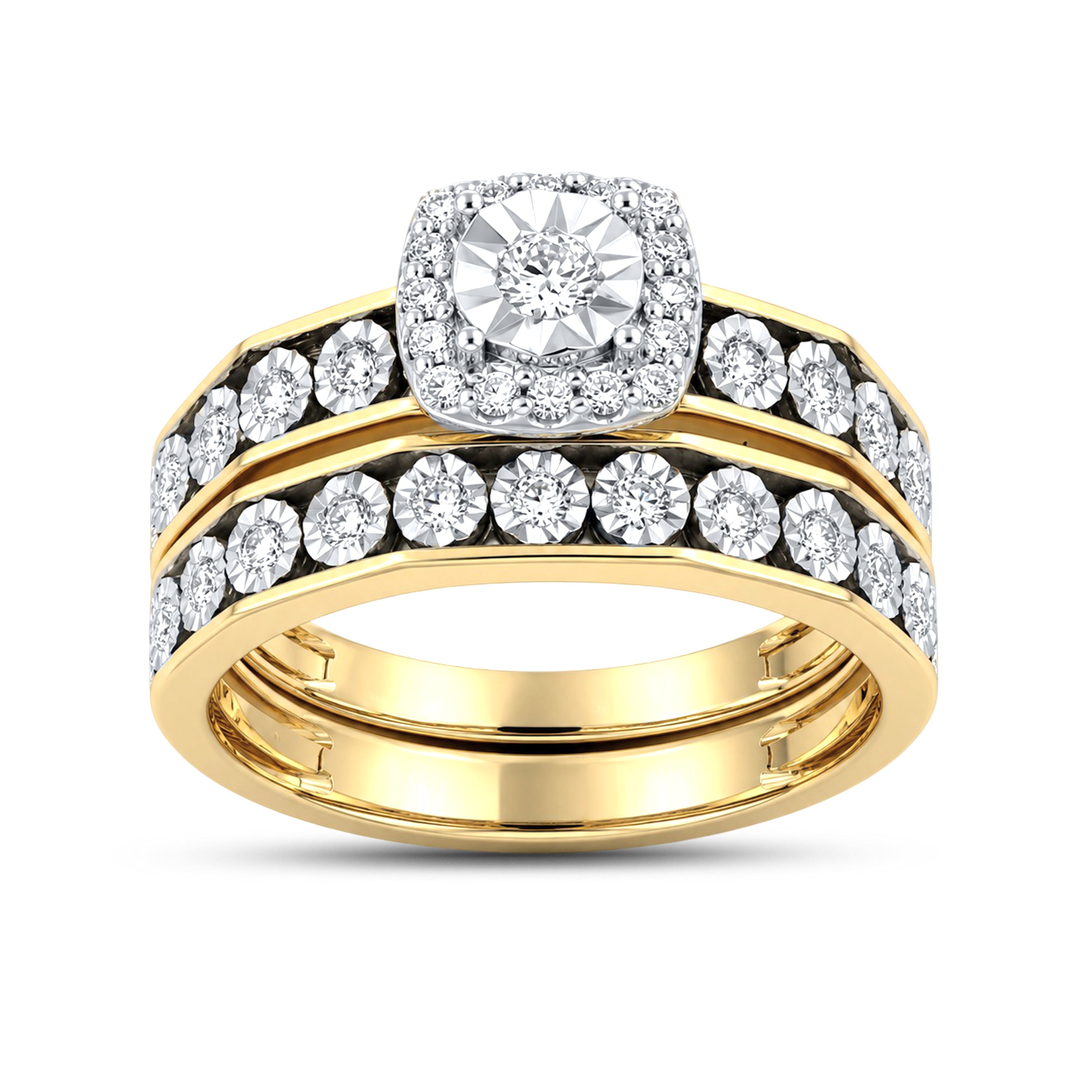 14KT YELLOW GOLD 0.36CTW LAB GROWN DIAMOND SET