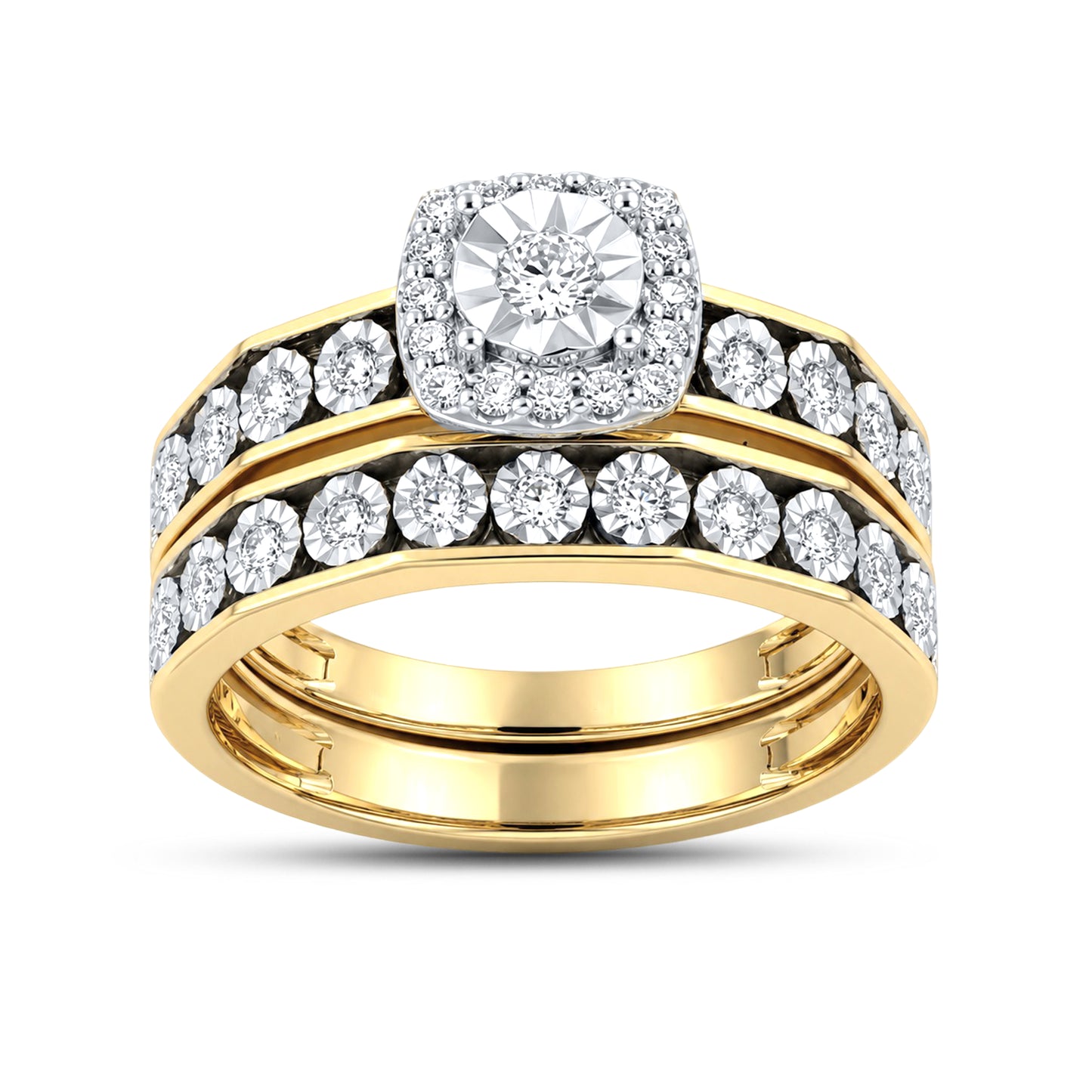 14KT YELLOW GOLD 0.36CTW LAB GROWN DIAMOND SET