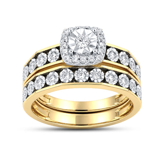 14KT YELLOW GOLD 0.36CTW LAB GROWN DIAMOND SET