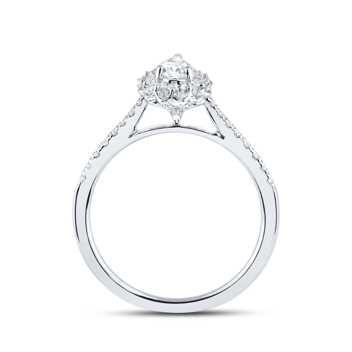 10KT WHITE GOLD 0.80 CTW LAB DIAMOND BRIDAL SET