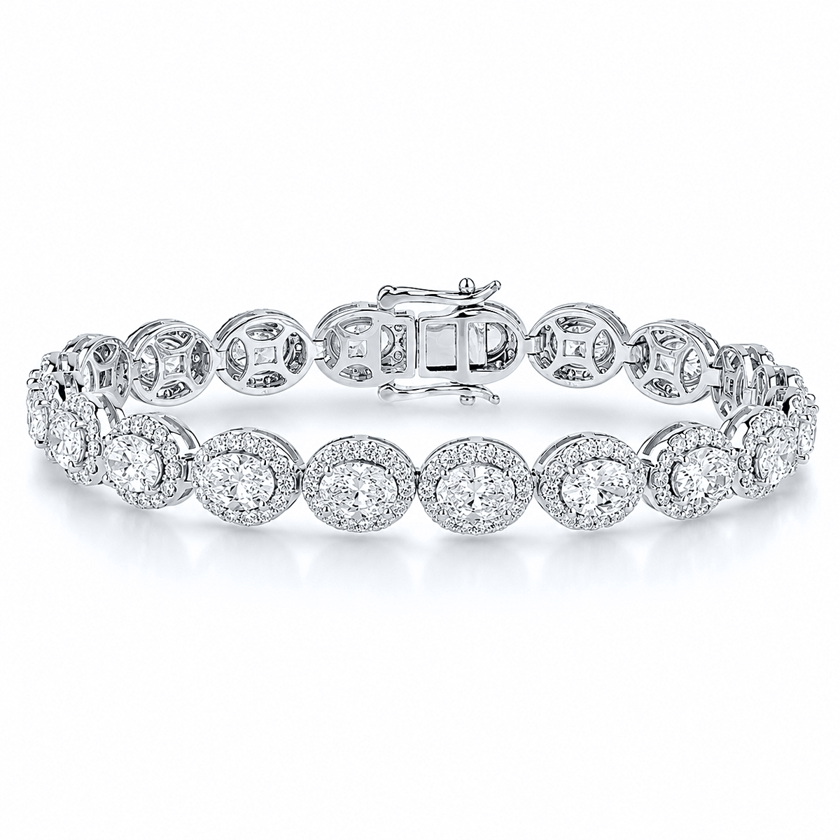 14KT WHITE GOLD 10.00 CTW LAB DIAMOND BRACELET