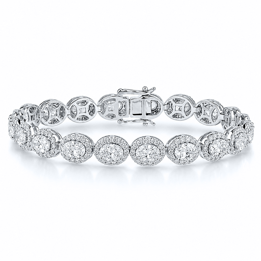 14KT WHITE GOLD 10.00 CTW LAB DIAMOND BRACELET