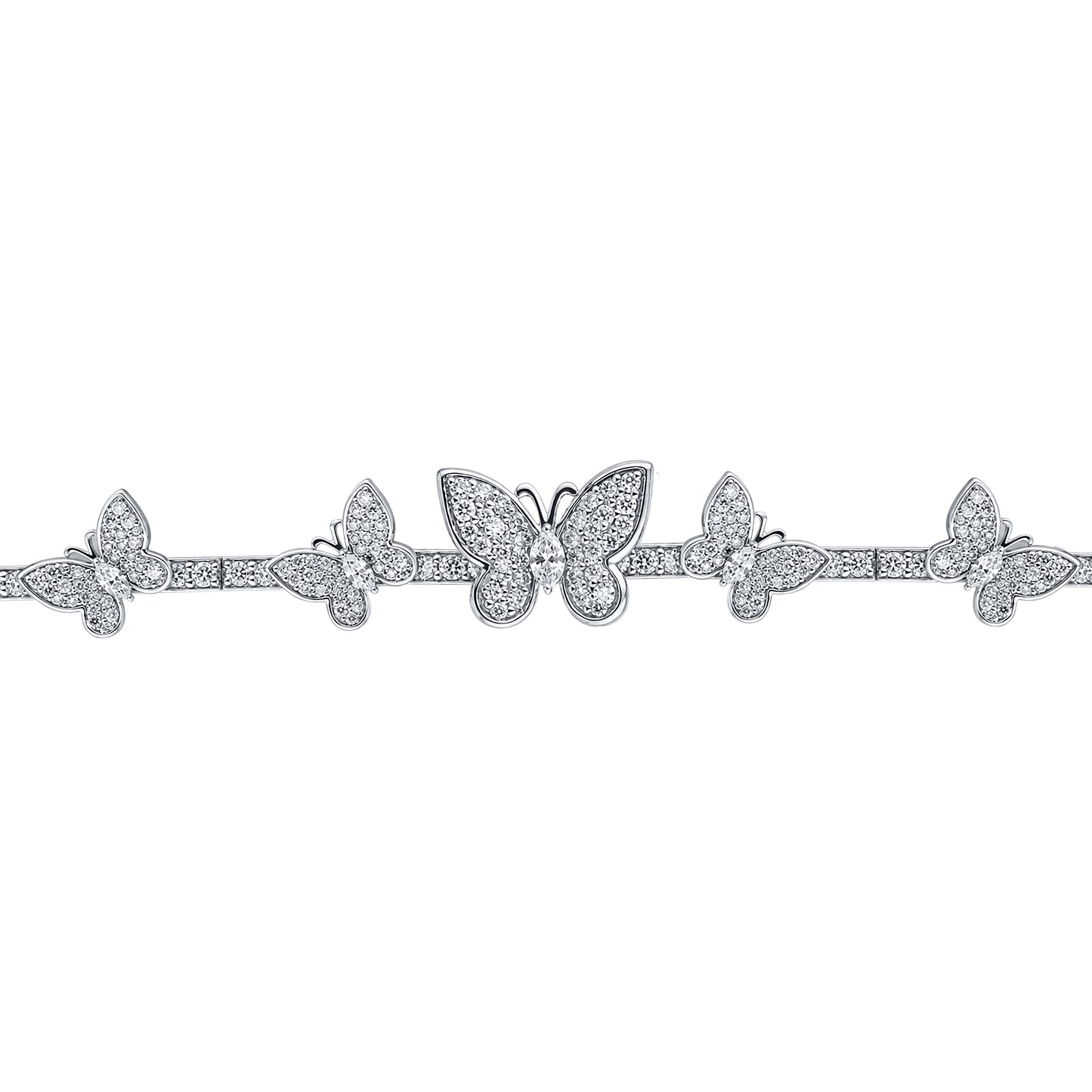 925 lab diamond 3.39 ctw butterfly bracelet
