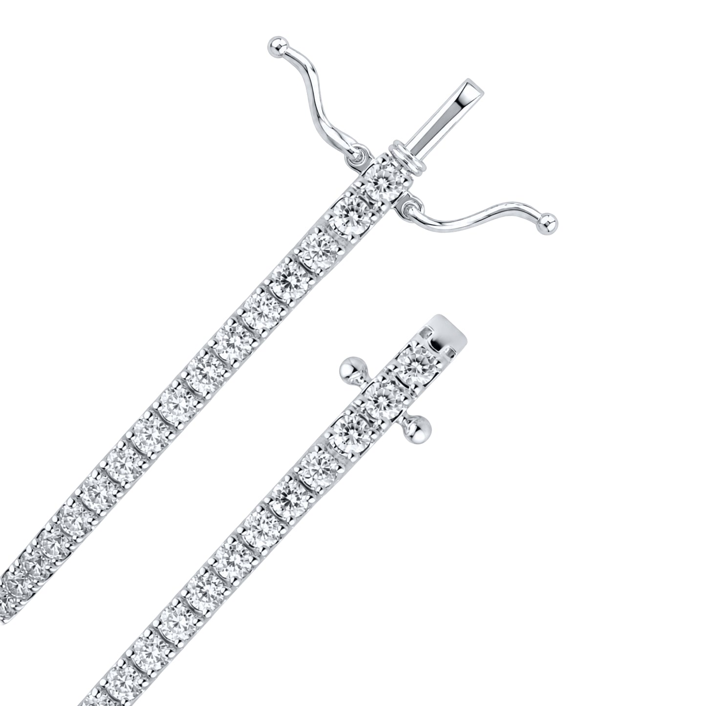 14KT WHITE GOLD 3.10 CTW LAB DIAMOND BRACELET