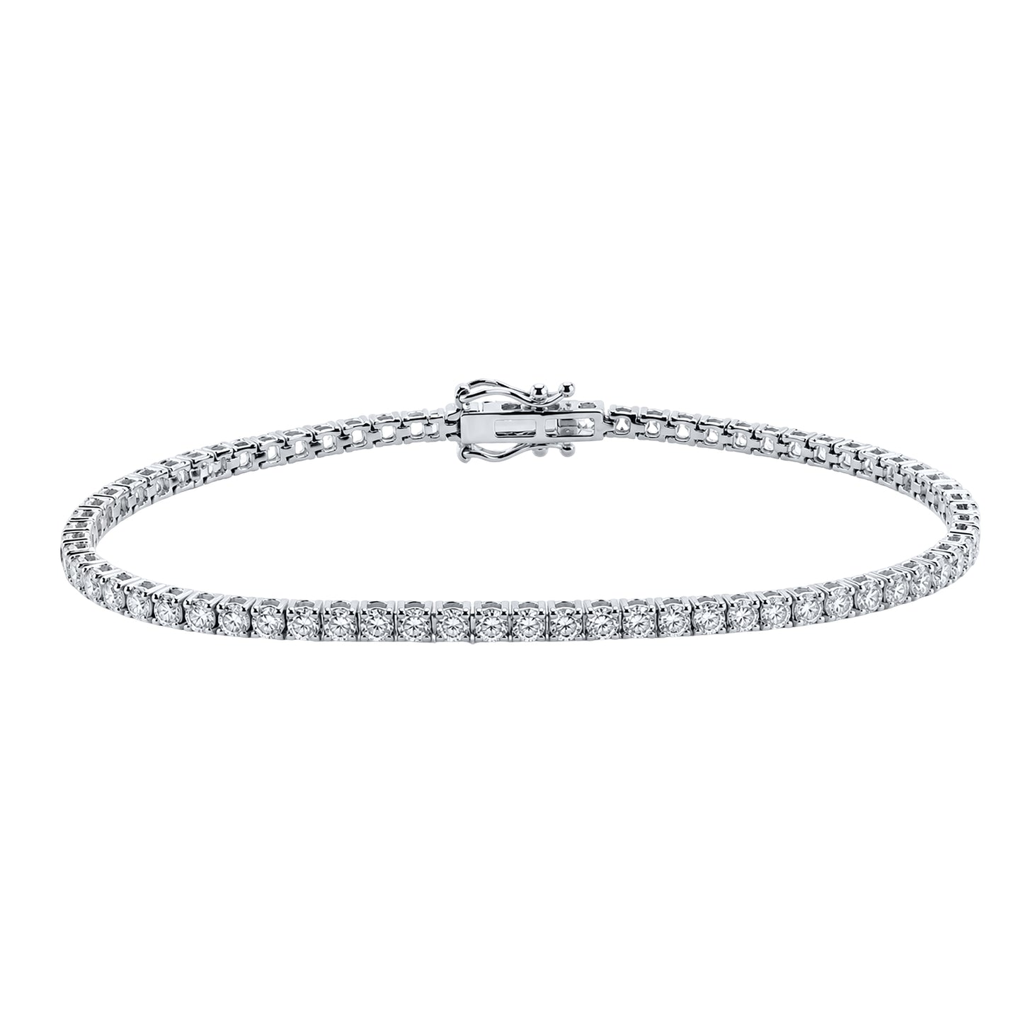 14KT WHITE GOLD 3.10 CTW LAB DIAMOND BRACELET
