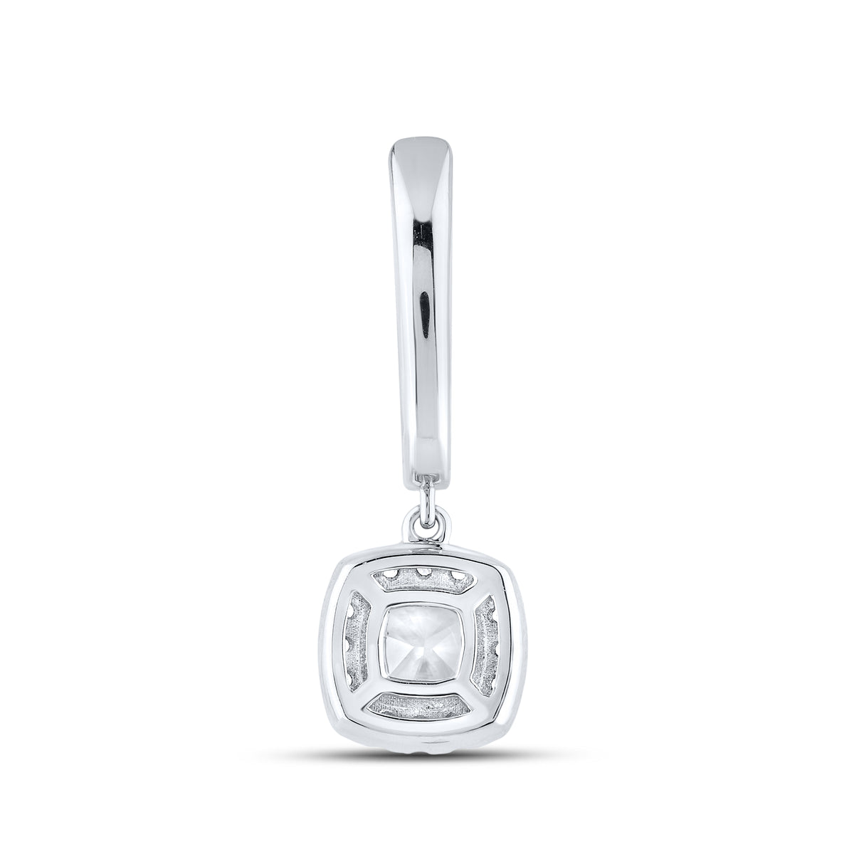 14k White Gold 1.62 CTW Lab Diamond Hoop Dangling Earring