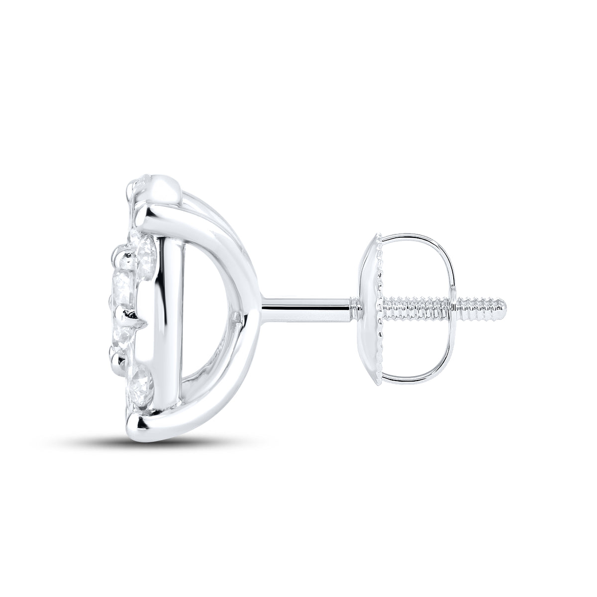 14KT WHITE GOLD 1.52 CTW LAB DIAMOND CLUSTER EARRINGS