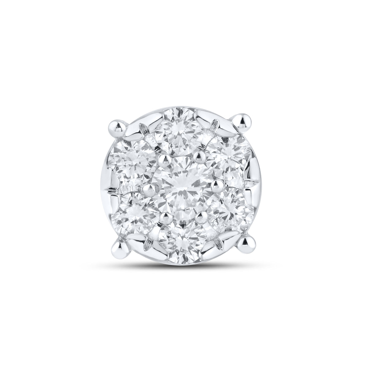 14KT WHITE GOLD 1.52 CTW LAB DIAMOND CLUSTER EARRINGS