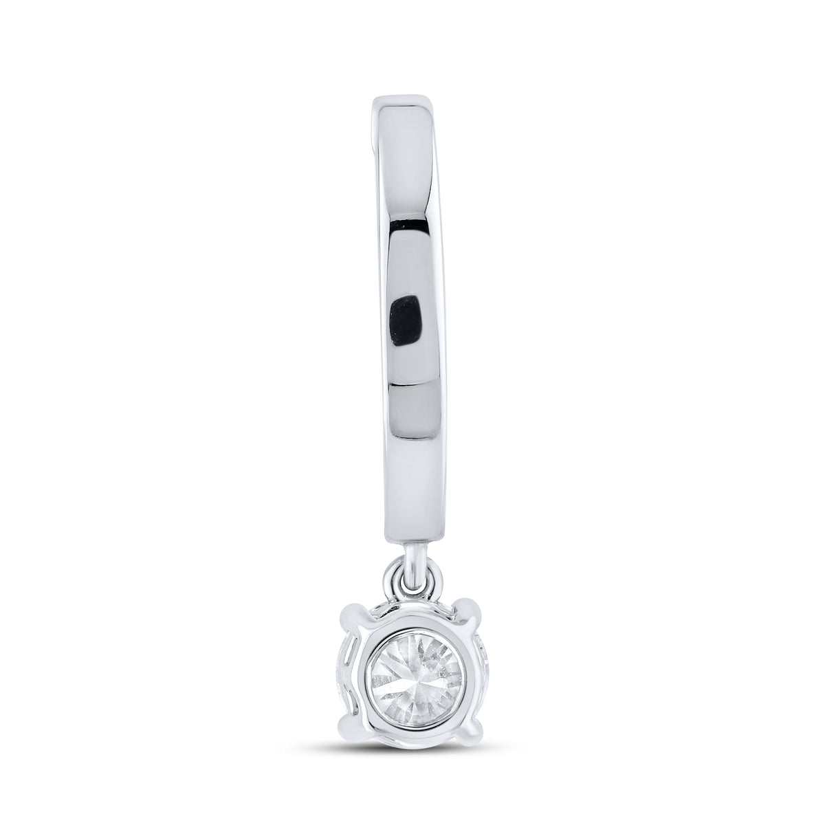 14k White Gold 1.50 CTW Lab Diamond Hoop Dangling Earring