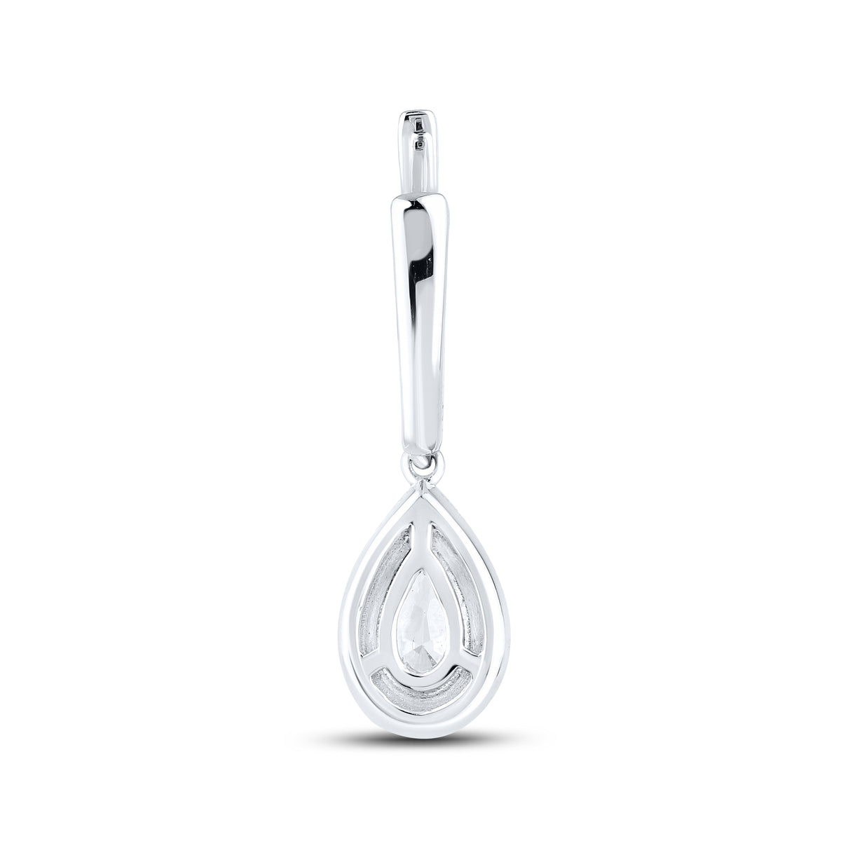 14k White Gold 1.50 CTW Lab Diamond Hoop Dangling Earring