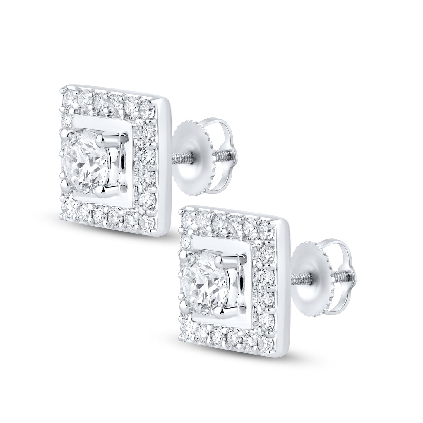 14k White Gold 1.75 CTW Lab Diamond Earring