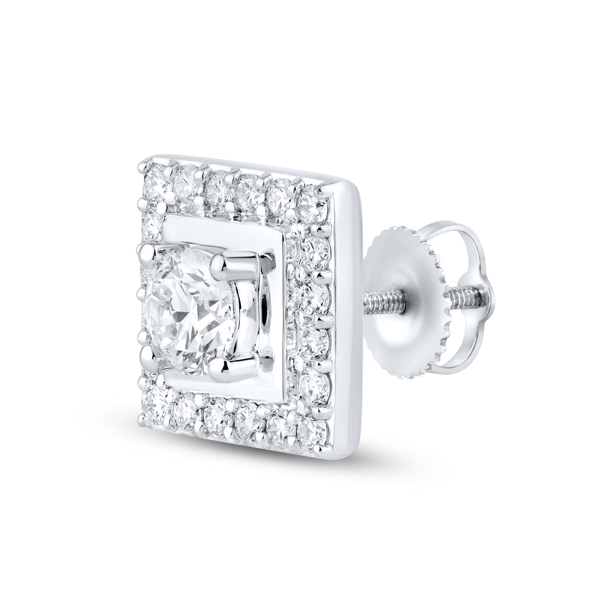 14k White Gold 1.75 CTW Lab Diamond Earring